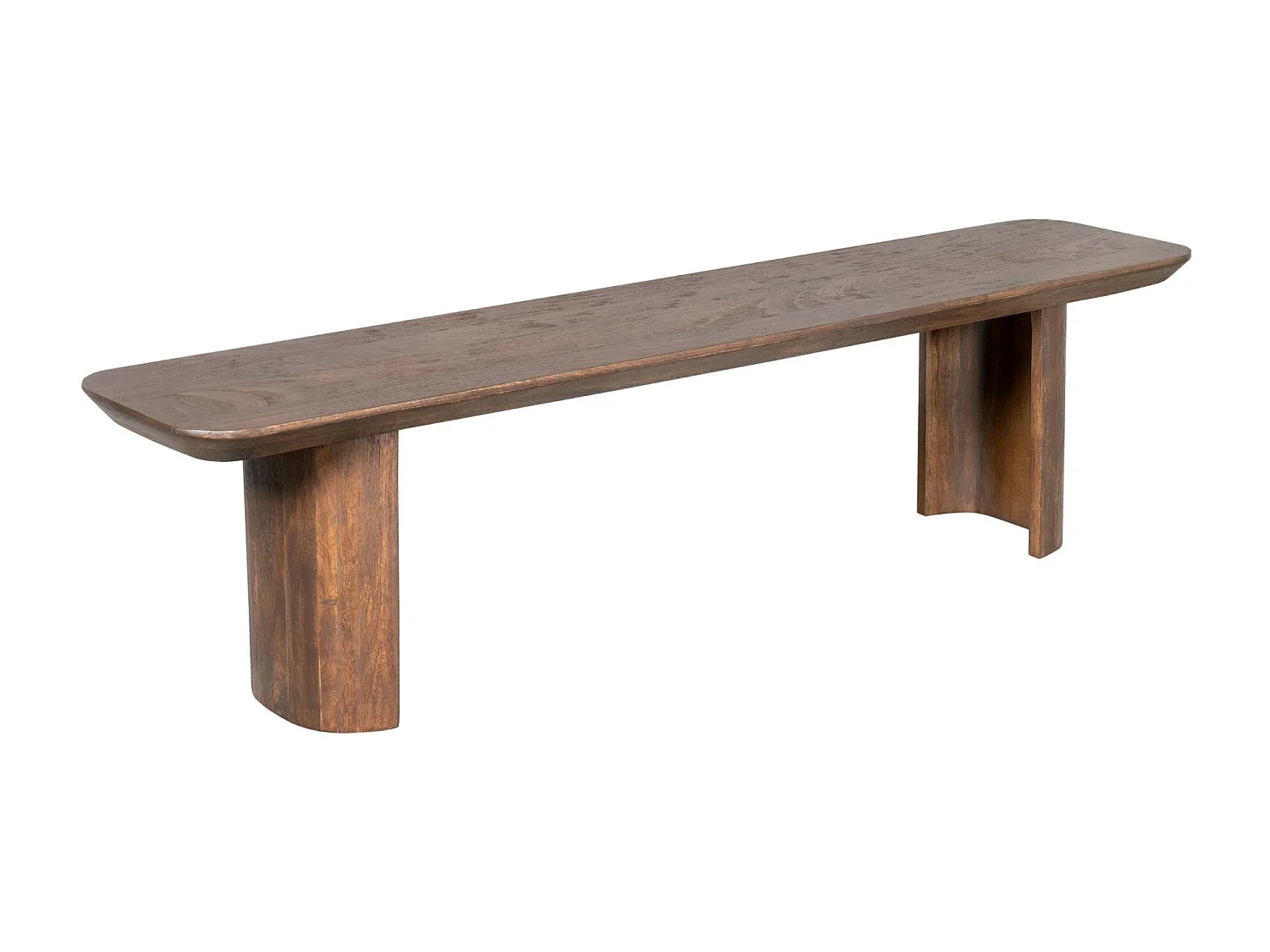 Banc de salle à manger bois foncé pieds courbes 280 cm ALMA