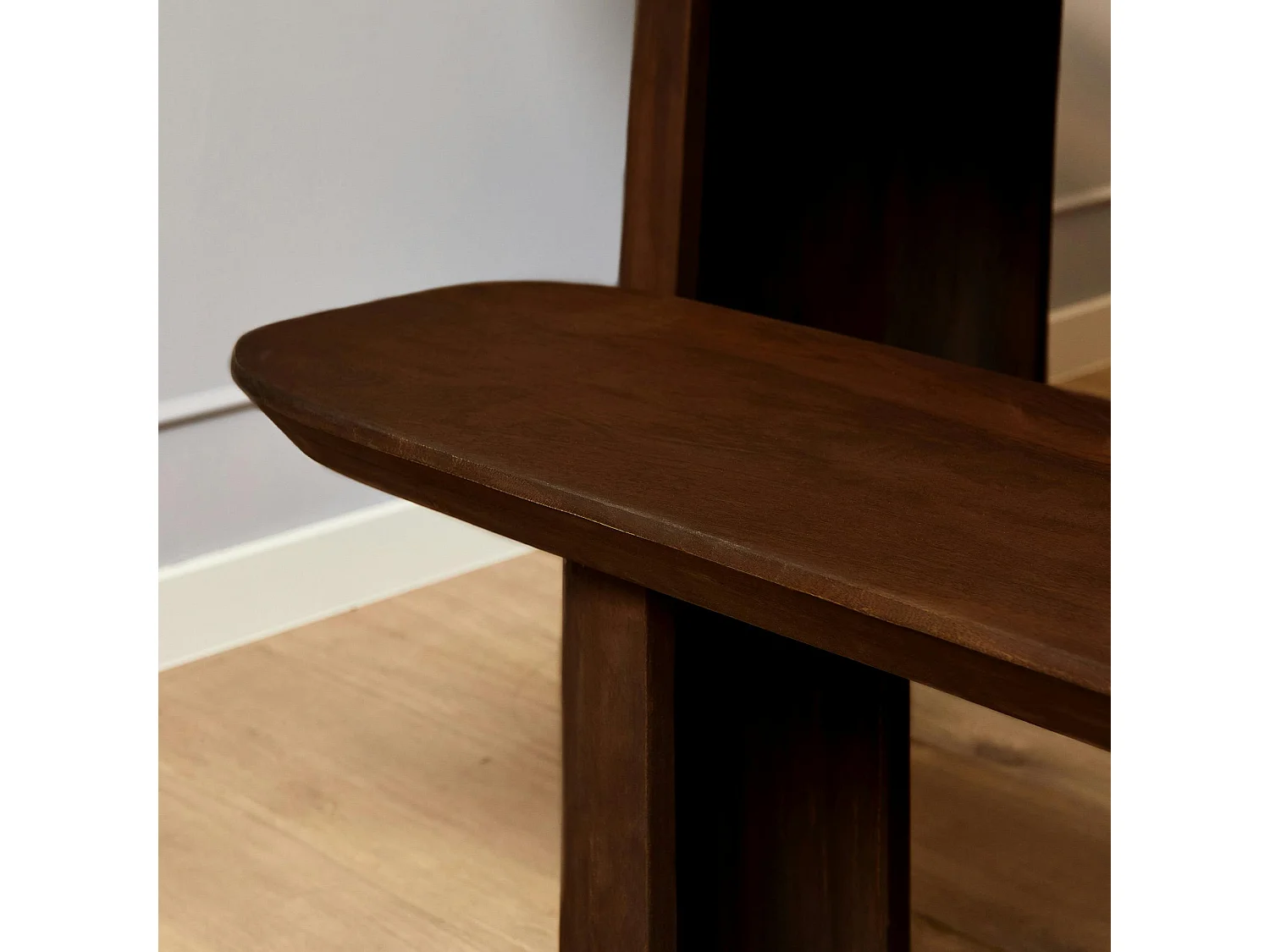 Banc de salle à manger bois foncé pieds courbes 280 cm ALMA