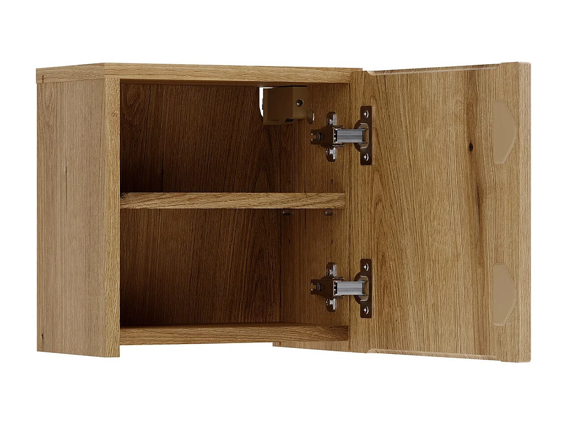 Cube de rangement salle de bain VANO 30 cm chêne suspendu avec porte