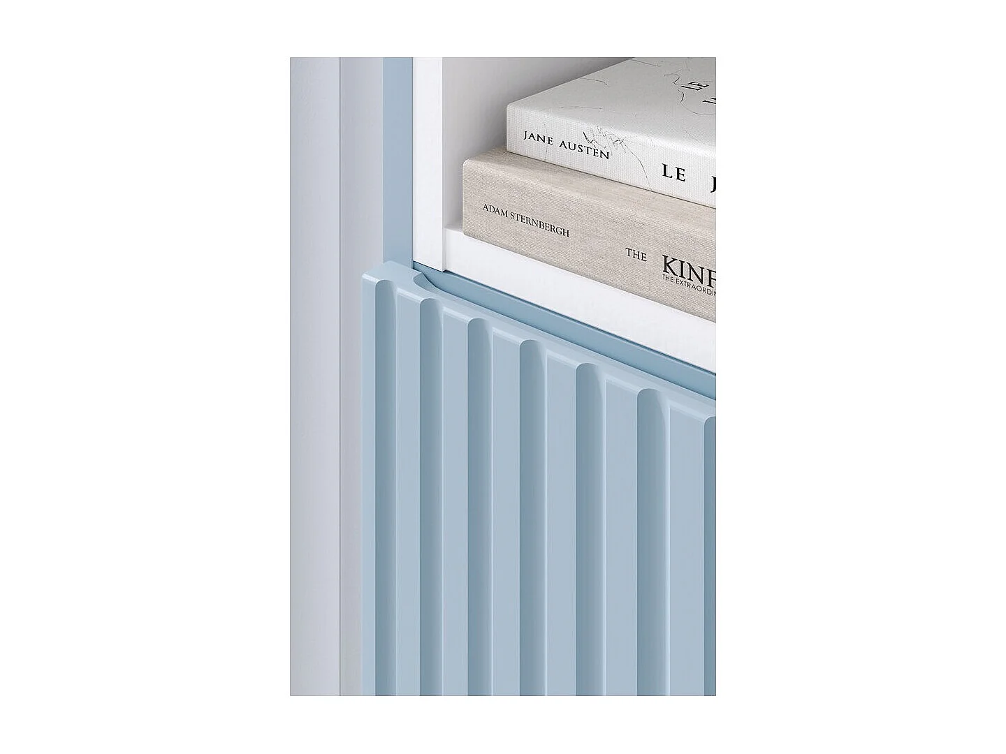 Colonne de salle de bain VANO 140 cm bleu denim 2 portes suspendue