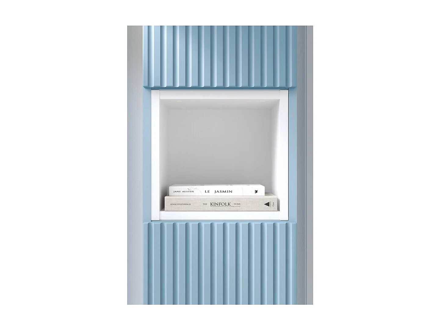 Colonne de salle de bain VANO 140 cm bleu denim 2 portes suspendue