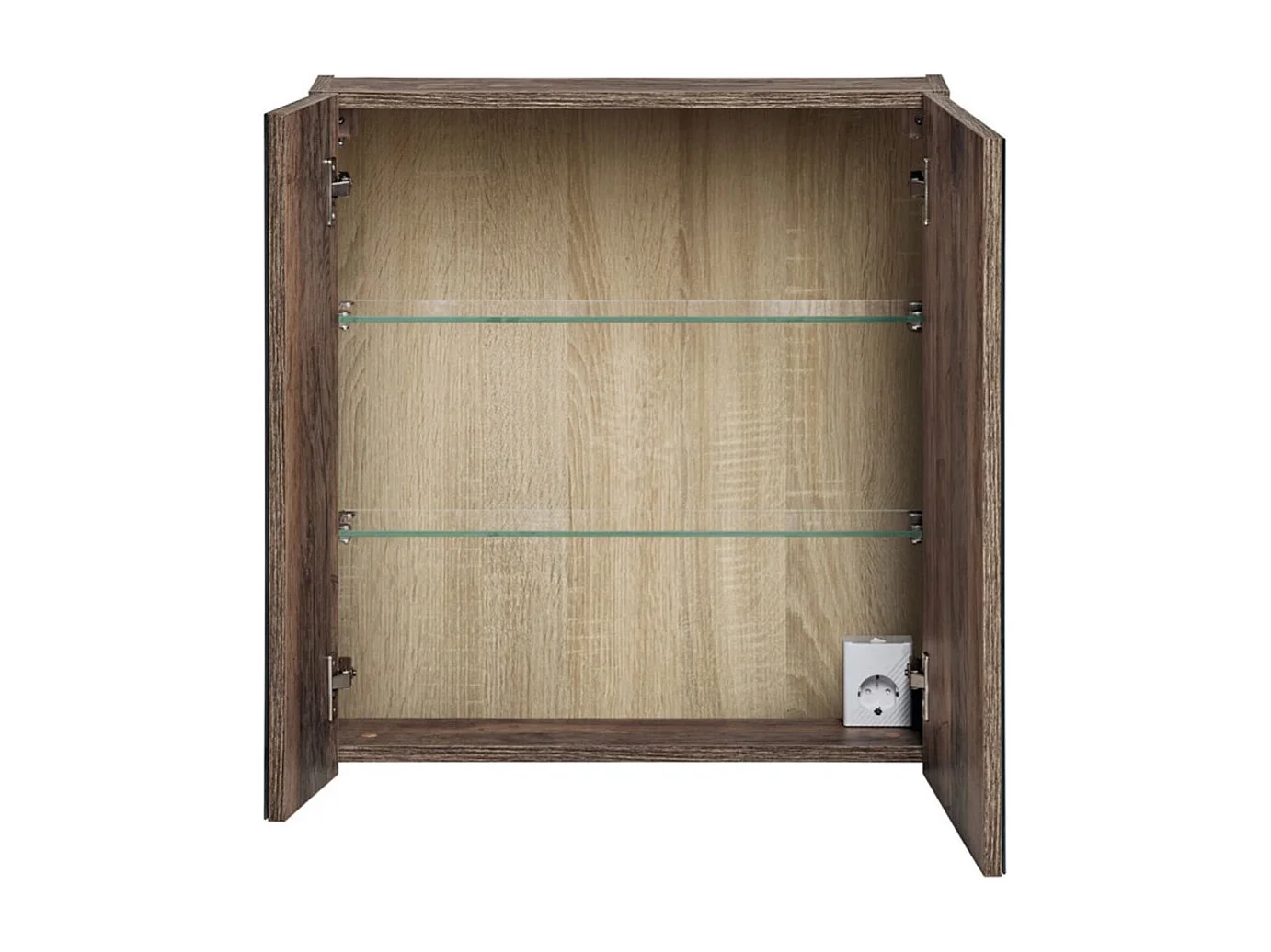 Meuble de rangement VANTA chêne foncé 60cm – Module mural avec porte en miroirs