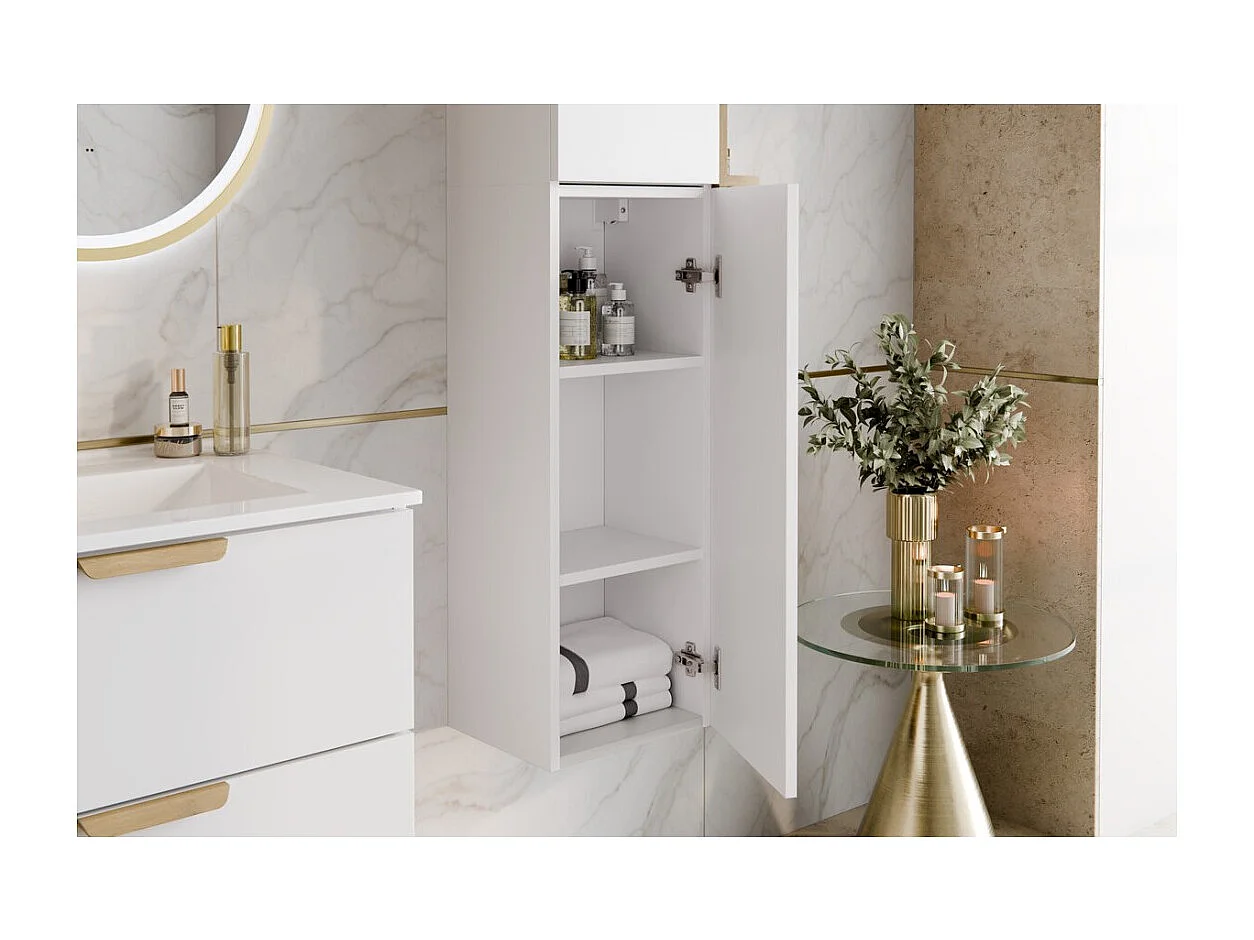 Demi colonne salle de bain OSTER 80 cm blanc mat 1 porte suspendue