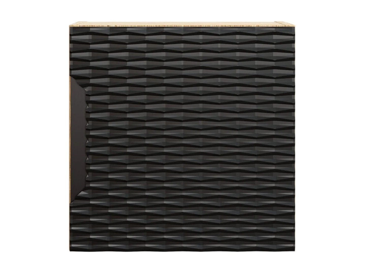 Meuble de rangement YOKA – 1 porte – Chêne clair et noir – L35 × P19 × H35 cm – À suspendre