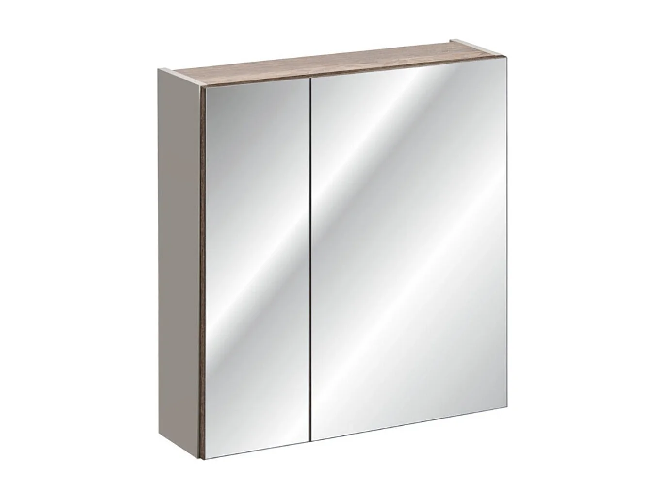 Mobile da bagno color tortora con specchi – 60 cm – 1 porta + ripiani