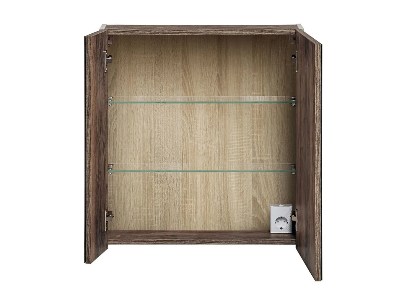 Mobile da bagno color tortora con specchi – 60 cm – 1 porta + ripiani