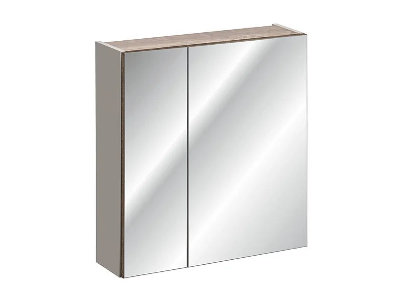 Mobile da bagno color tortora con specchi – 60 cm – 1 porta + ripiani