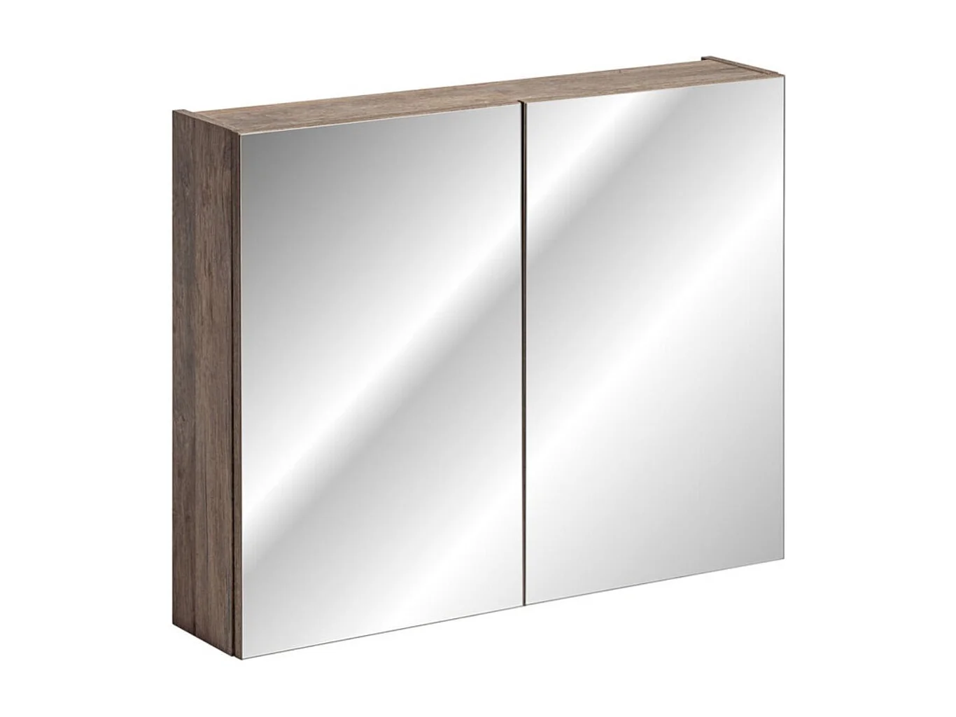 Meuble de rangement VANTA chêne foncé 80cm – Module mural avec porte en miroirs