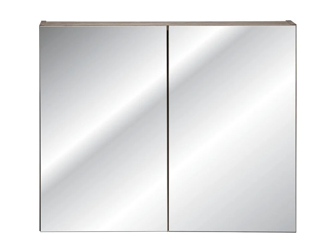 Meuble de rangement VANTA chêne foncé 80cm – Module mural avec porte en miroirs