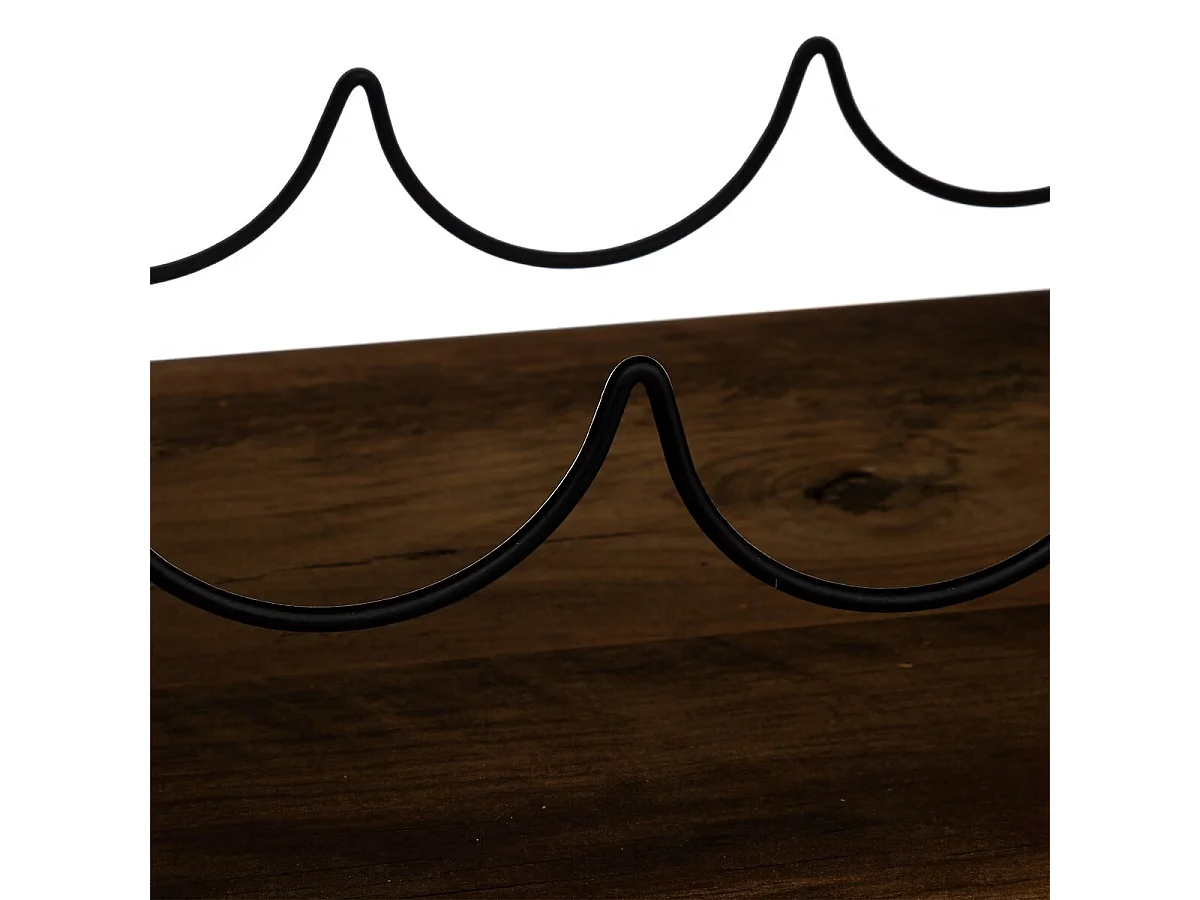 Etagère casier à bouteilles capacité 6 bouteilles Effet bois foncé -  Longueur 31 x Profondeur 31 x Hauteur 31 cm