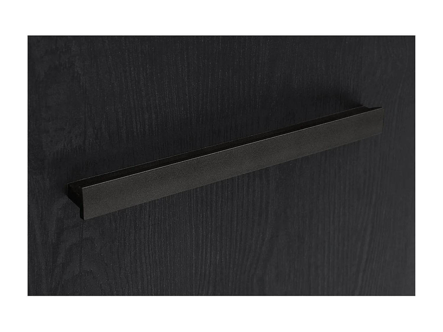 Commode Buffet à 2 portes et 3 tiroirs, coloris Chêne marron foncé/Chêne noir - Longueur 160 x Profondeur 45 x Hauteur 85 cm