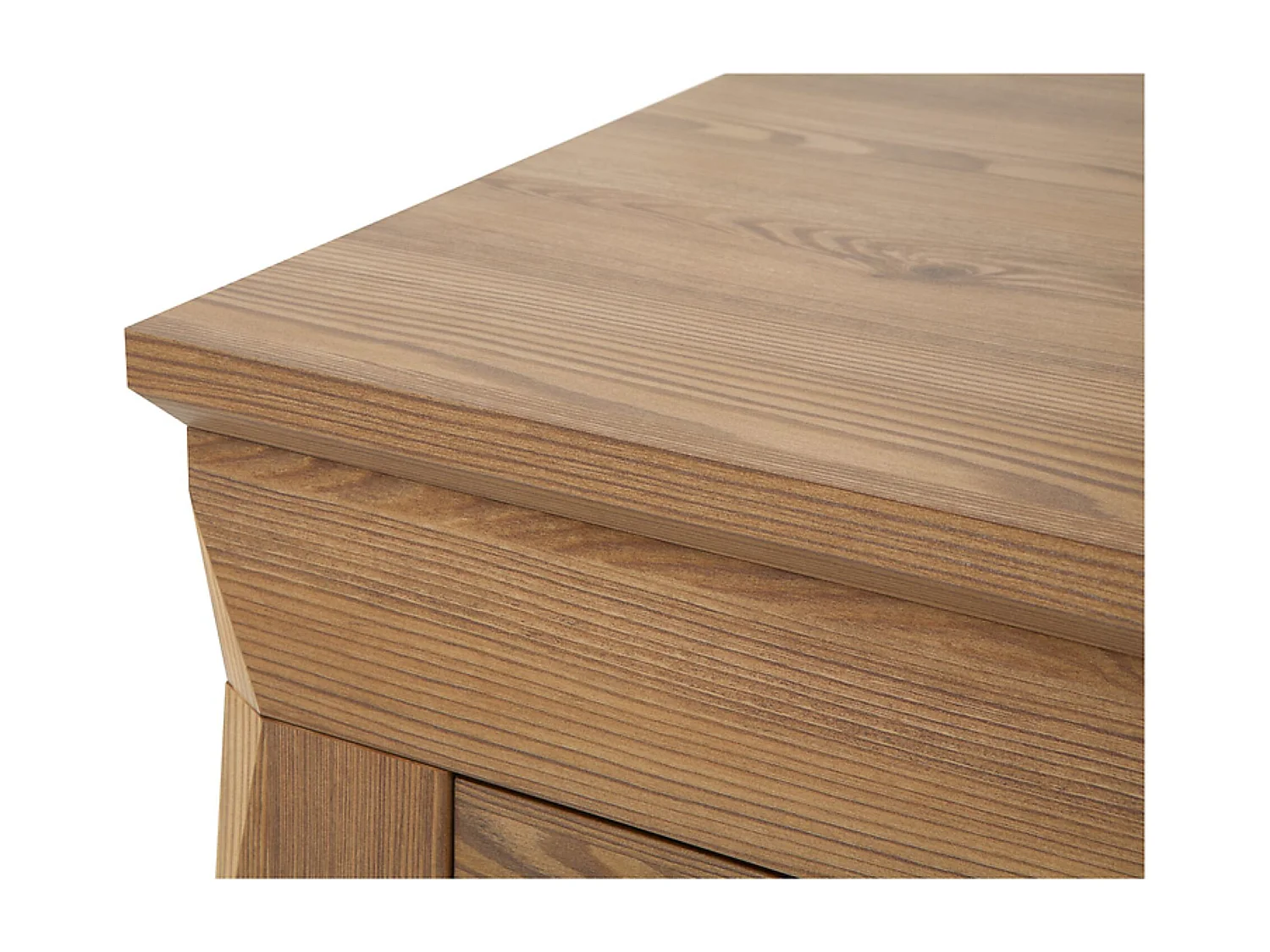 Commode meuble de rangement à 2 portes et 2 tiroirs à fermeture soft-close coloris Mélèze doré - Longueur 110 x Profondeur 47 x Hauteur 98 cm