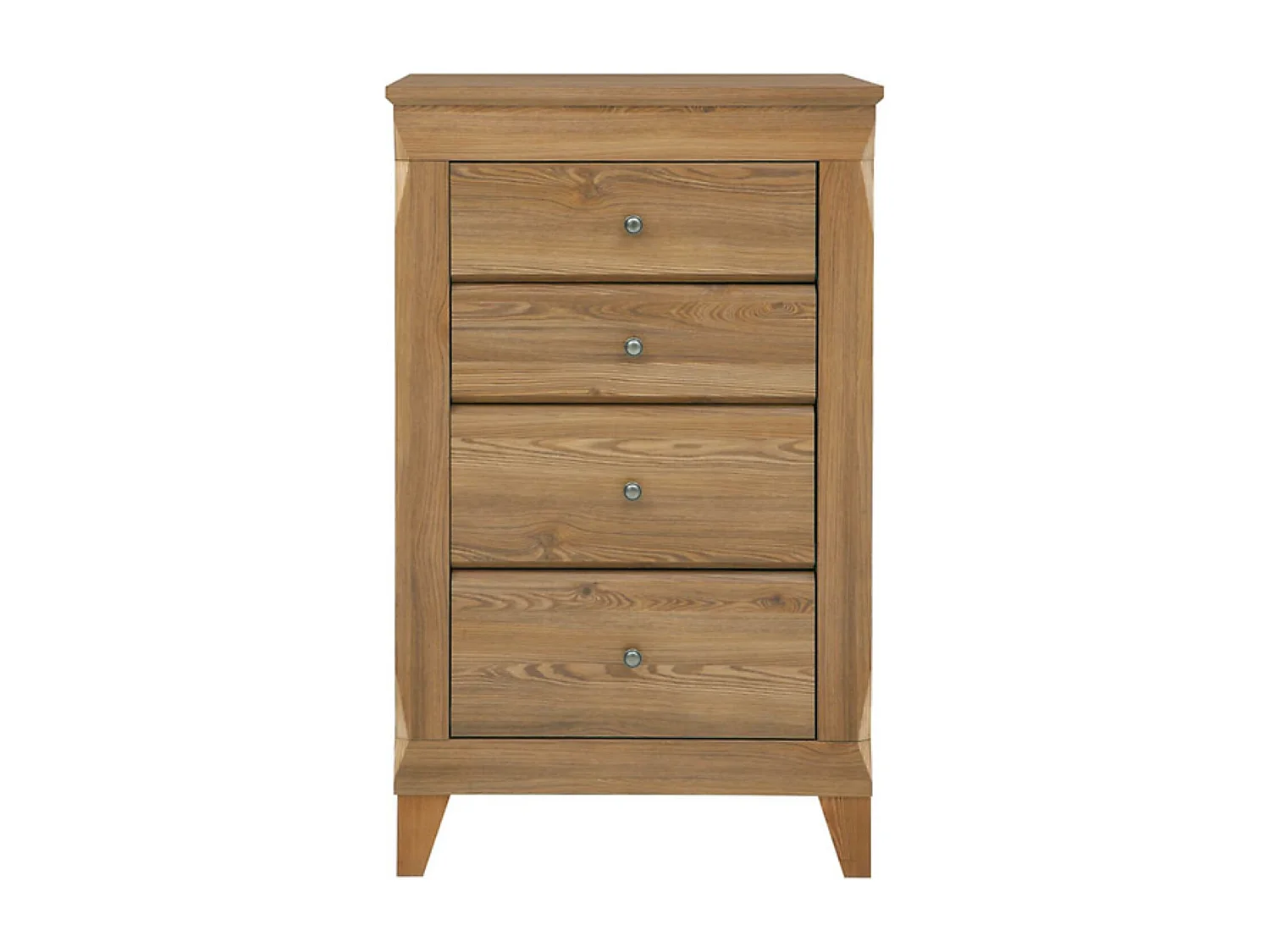 Commode chiffonier à 4 tiroirs fermeture soft-close coloris Mélèze doré - Longueur 72 x Profondeur 47 x Hauteur 116 cm