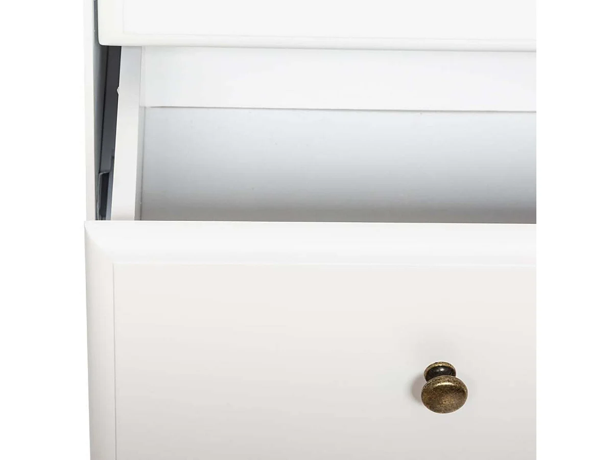 Commode à 4 tiroirs coloris blanc et bois - Longueur 80 x Profondeur 40 x Hauteur 85,4 cm