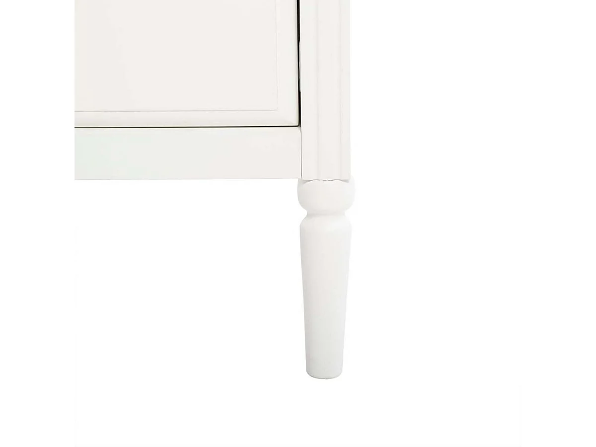 Commode à 4 tiroirs coloris blanc et bois - Longueur 80 x Profondeur 40 x Hauteur 85,4 cm
