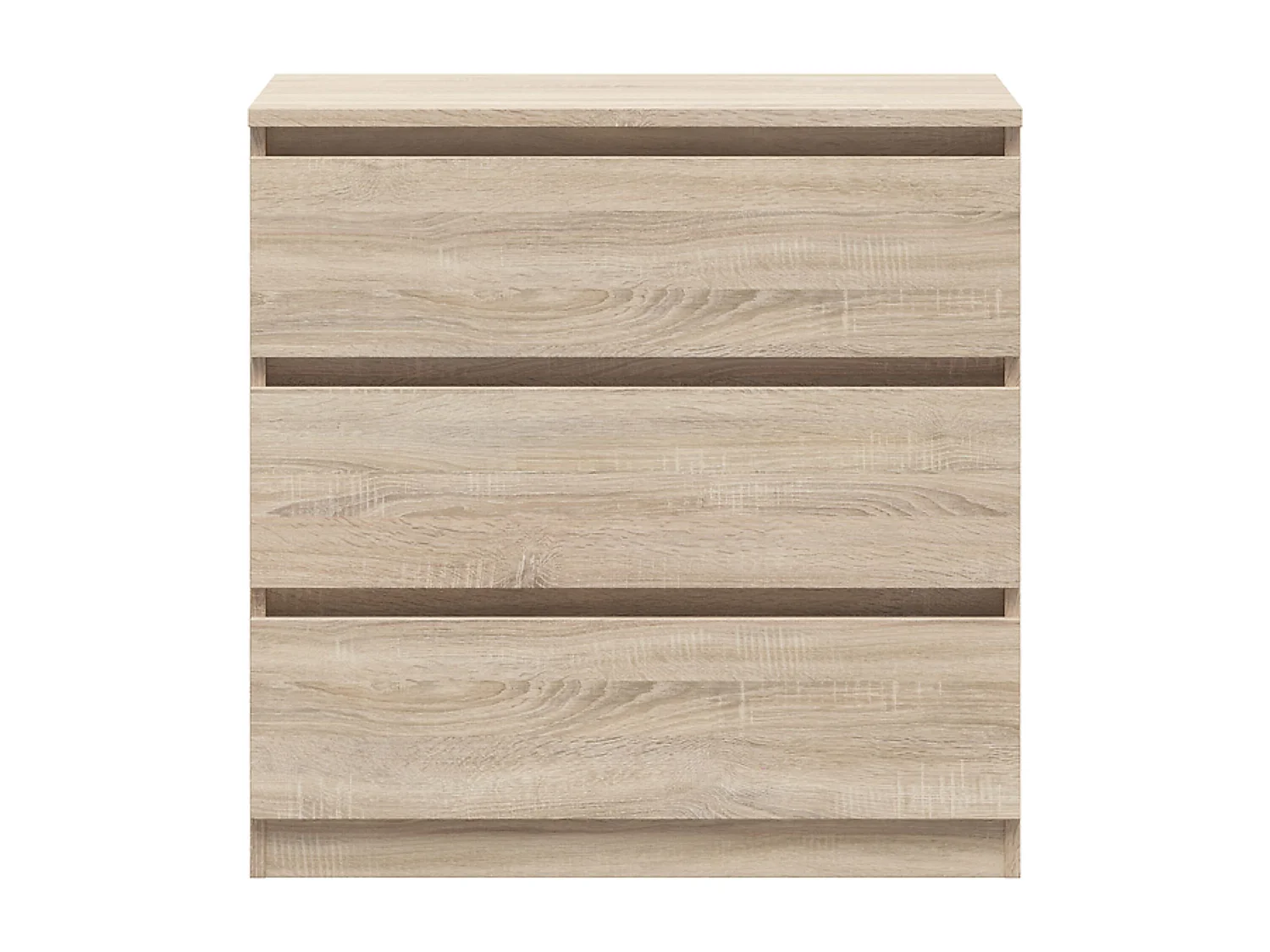 Commode à 3 tiroirs meuble de rangement , coloris chêne Sonoma - Longueur 75 x Profondeur 45 x Hauteur 75,5 cm