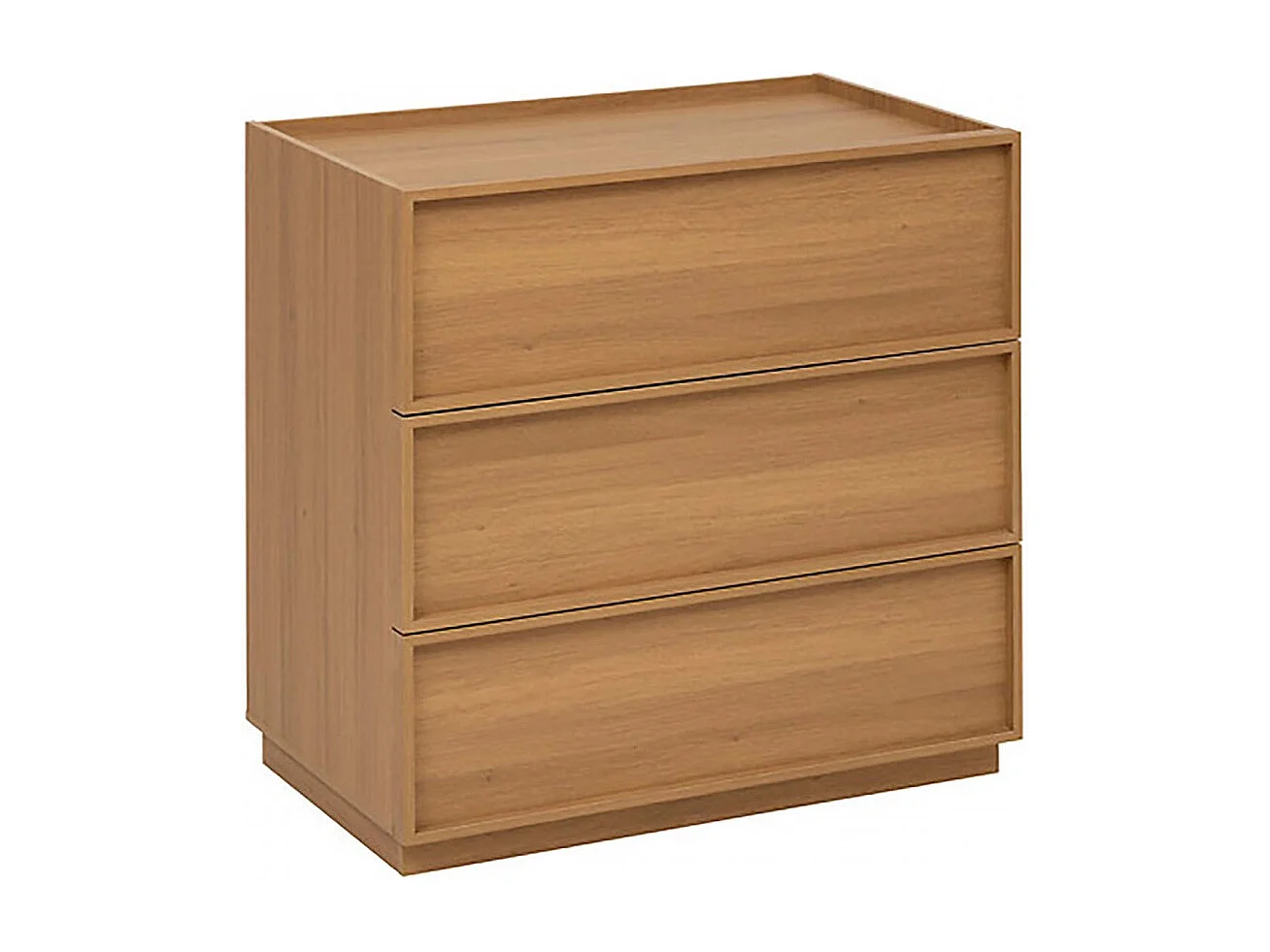 Commode meuble de rangement à 3 tiroirs, coloris marron - Longueur 80 x Profondeur 48 x Hauteur 78 cm