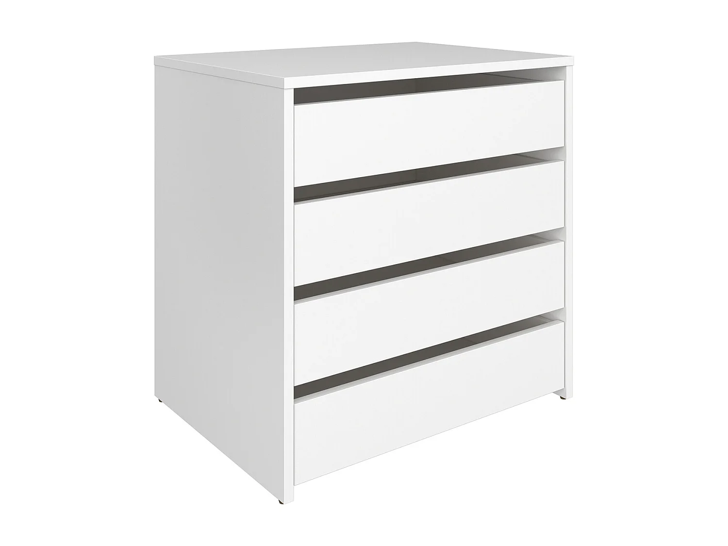 Commode, Meuble de rangement avec 4 tiroirs coloris Blanc - Hauteur 61,8 x Longueur 60 x profondeur 45 cm