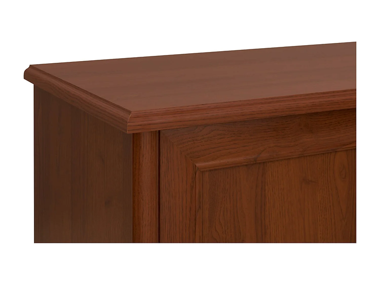 Commode buffet meuble de rangement à 3 portes et 1 tiroir, couleur châtaigne - Longueur 153,5 x Profondeur 45 x Hauteur 90,5 cm