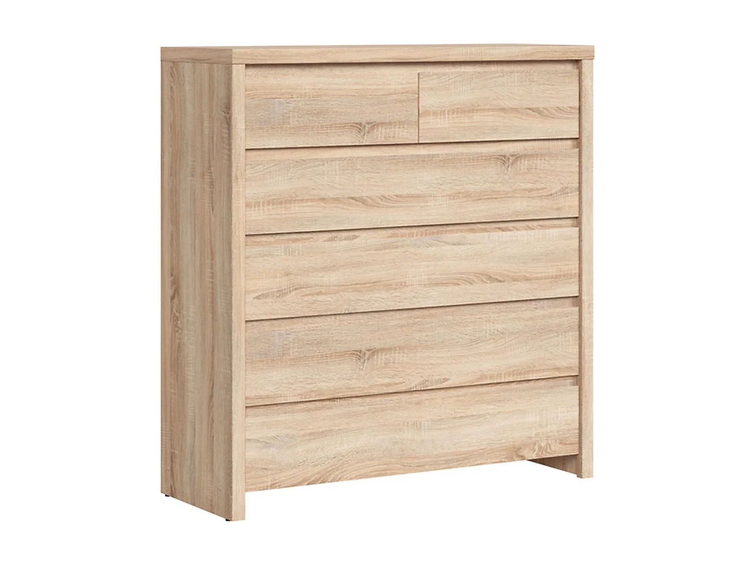 Commode chiffonier à 6 tiroirs, coloris chêne Sonoma - Longueur 104,5 x Profondeur 40,5 x Hauteur 112 cm