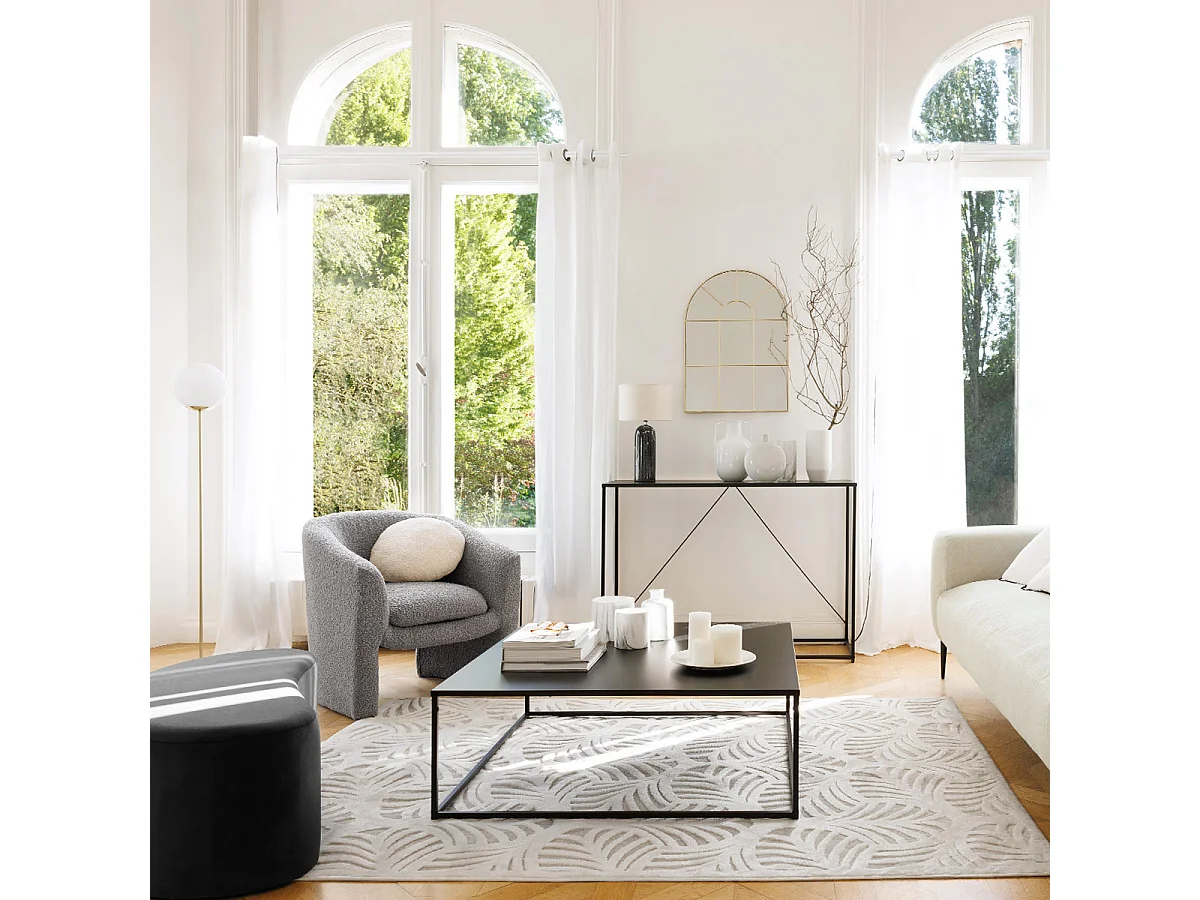 Table console en métal noir - Longueur 120 x Profondeur 40 x Hauteur 85 cm