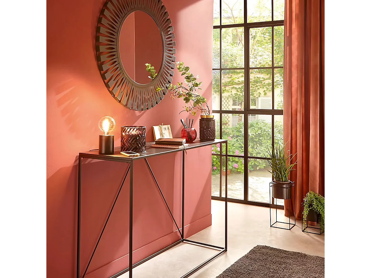 Table console en métal noir - Longueur 120 x Profondeur 40 x Hauteur 85 cm