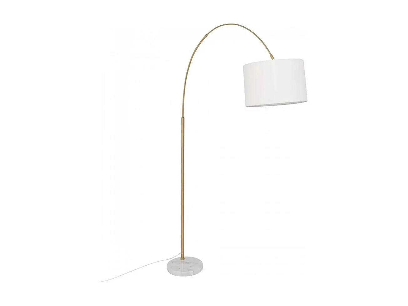 Lampadaire avec un pied en marbre et un abat-jour pivotable blanc - Longueur 138 x Profondeur 37 x Hauteur 195 cm