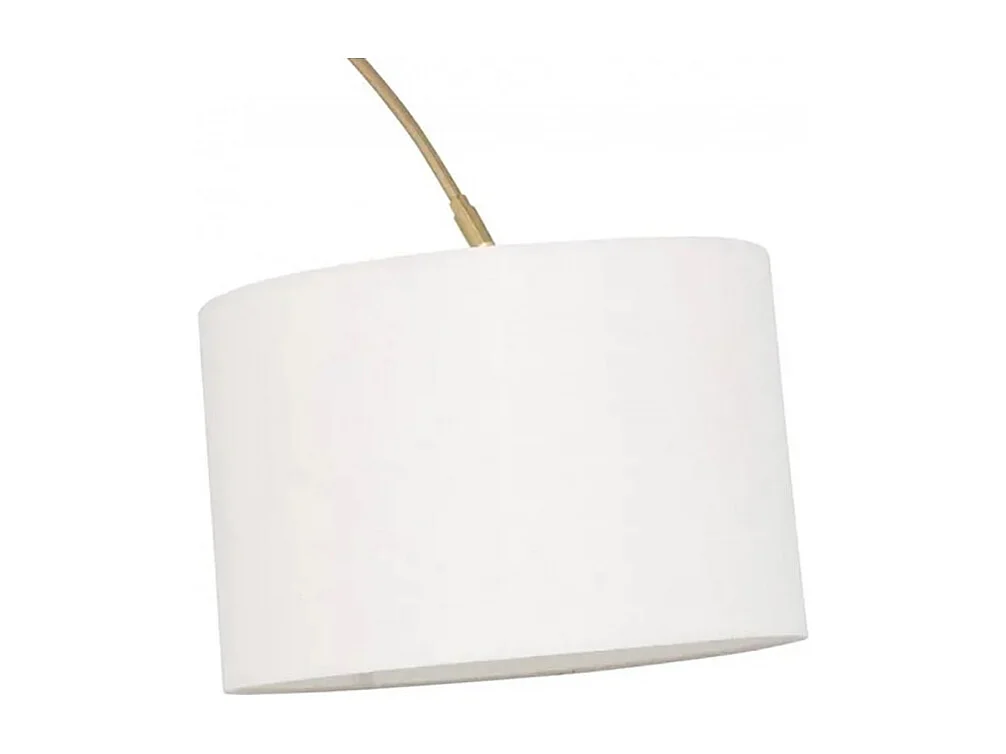 Lampadaire avec un pied en marbre et un abat-jour pivotable blanc - Longueur 138 x Profondeur 37 x Hauteur 195 cm