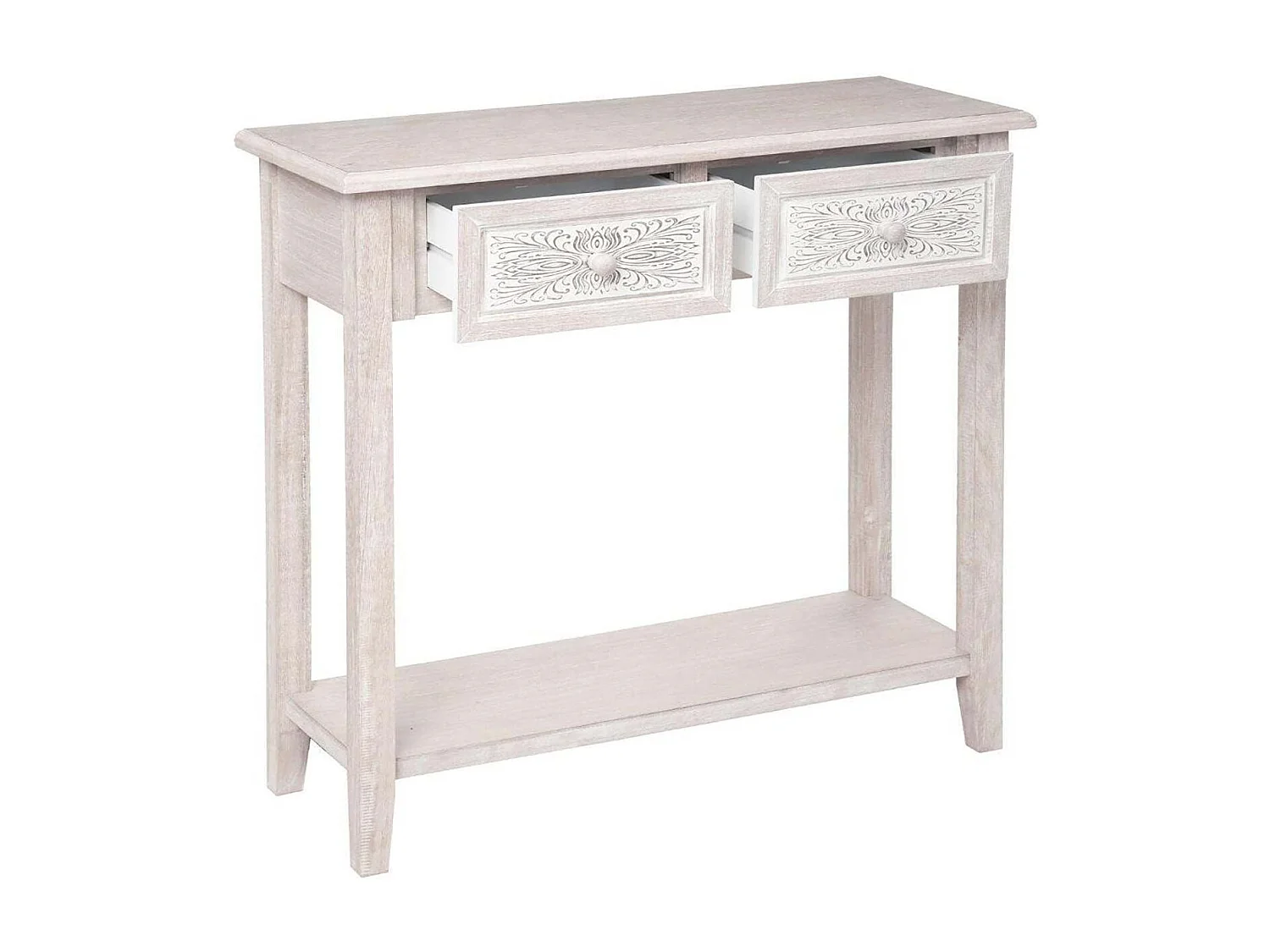 Table meuble d'entrée Console 2 tiroirs - Longueur 80 x largeur 30 x Hauteur 80 cm