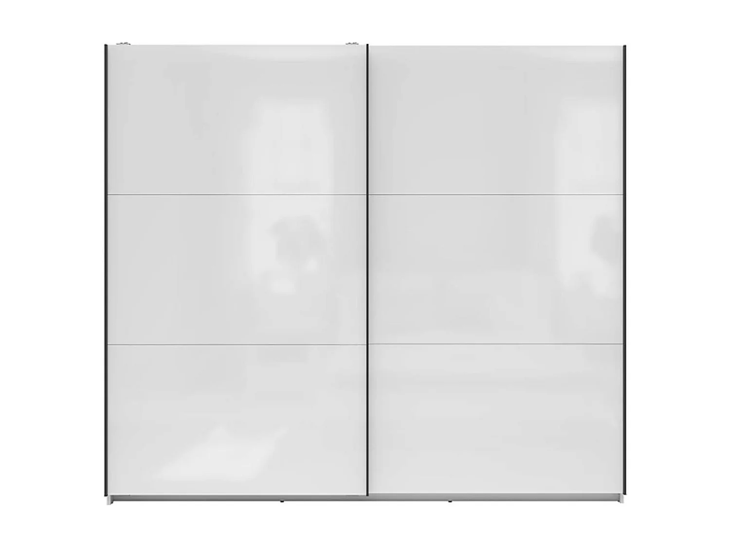Armoire à 2 portes coulissante coloris Blanc brillant - Longueur 220 x Profondeur 60 x Hauteur 195,5 cm