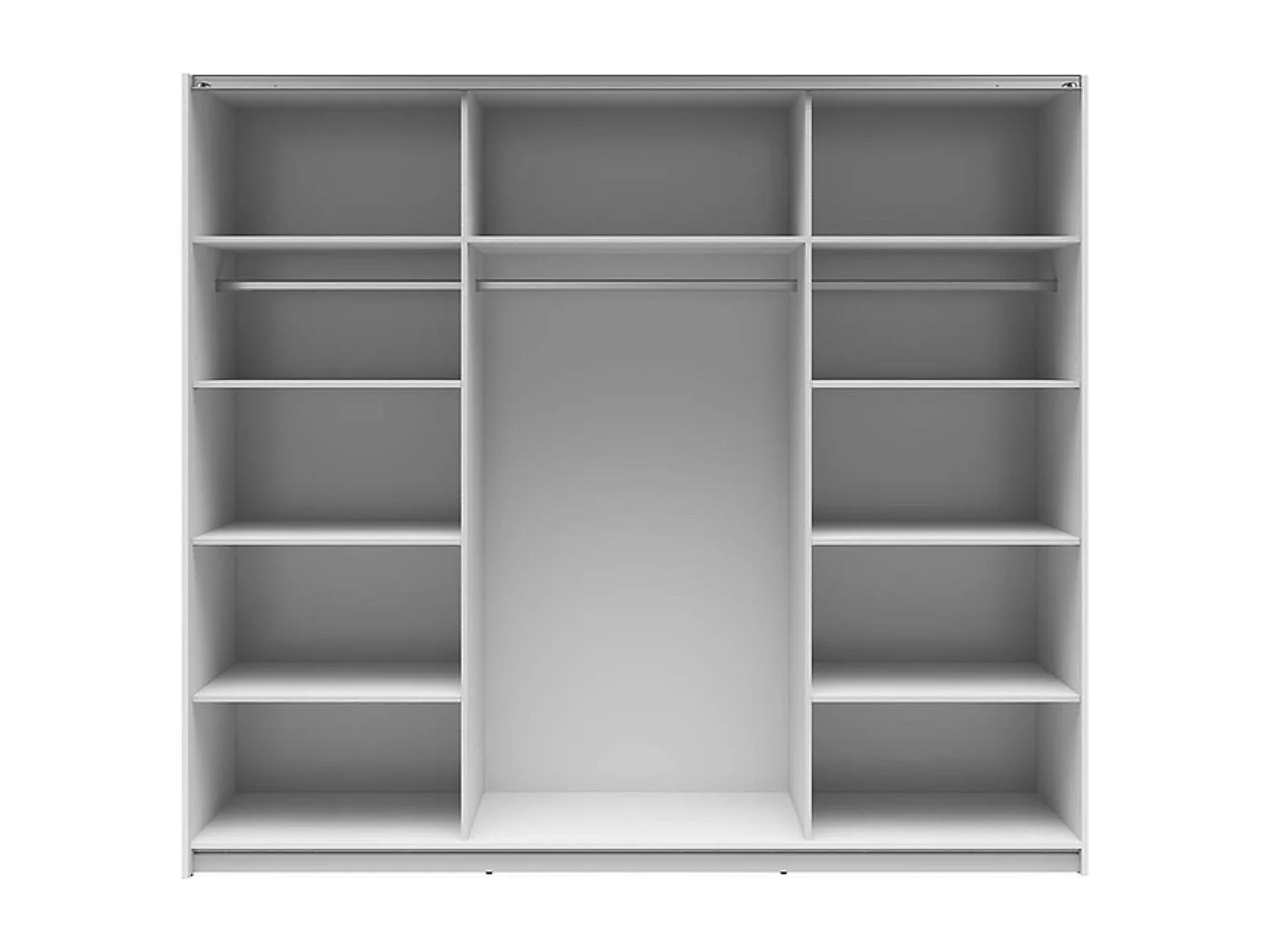 Armoire à 2 portes coulissante coloris Blanc brillant - Longueur 220 x Profondeur 60 x Hauteur 195,5 cm