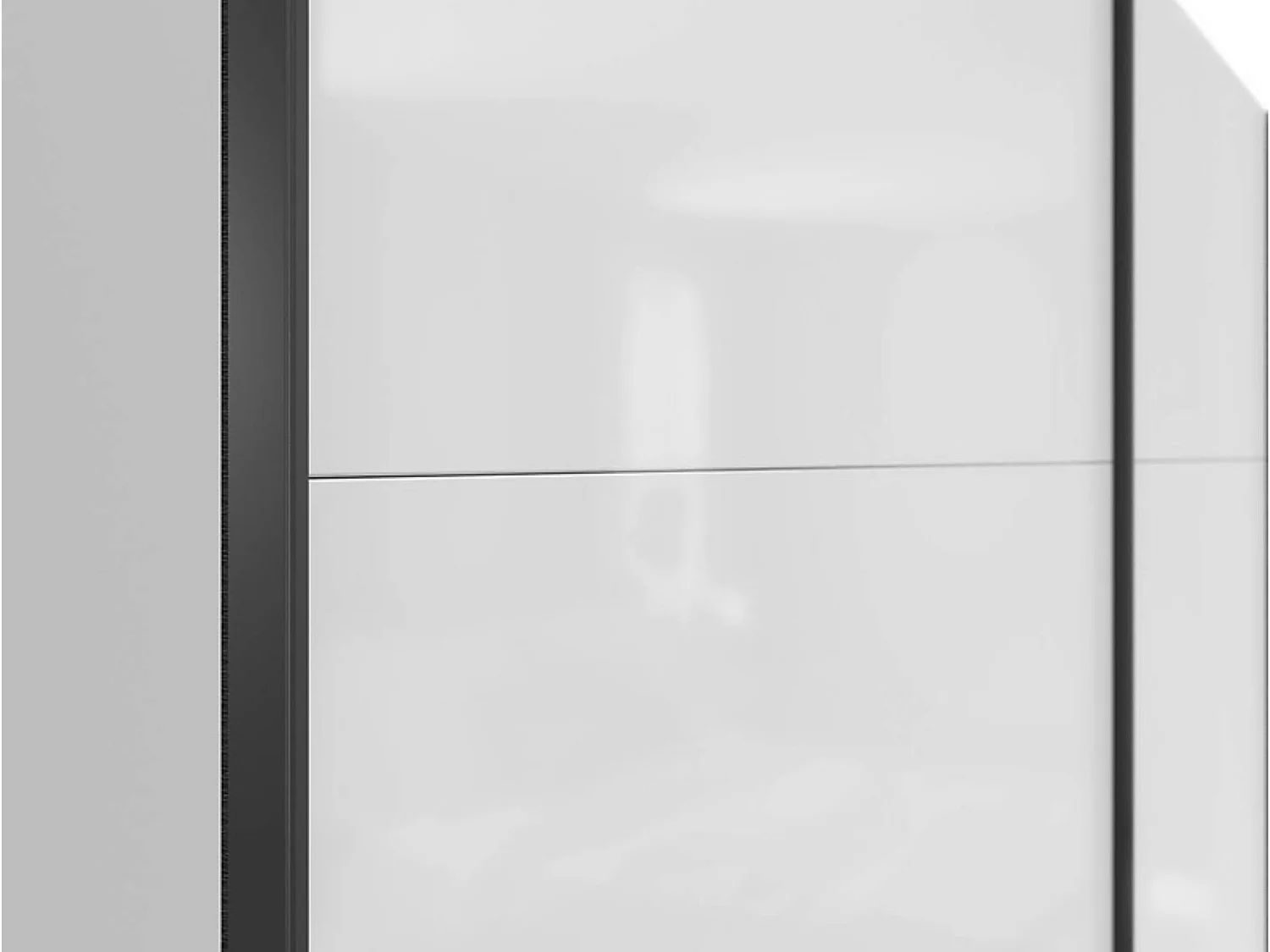 Armoire à 2 portes coulissante coloris Blanc brillant - Longueur 220 x Profondeur 60 x Hauteur 195,5 cm