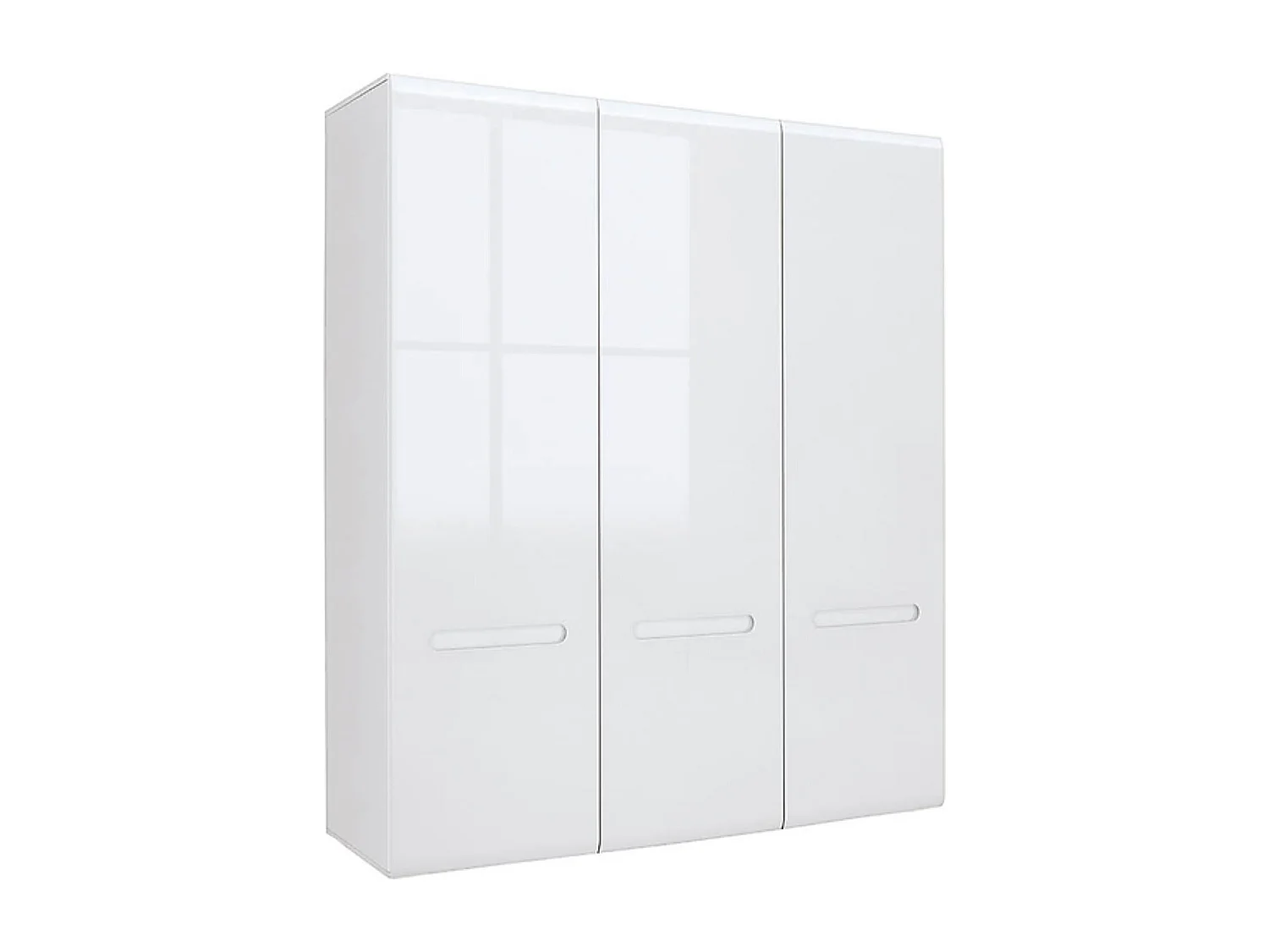 Armoire Placard à 4 portes ,coloris Blanc/Blanc haute brillance - Longueur 180 x Profondeur 57 x Hauteur 210 cm