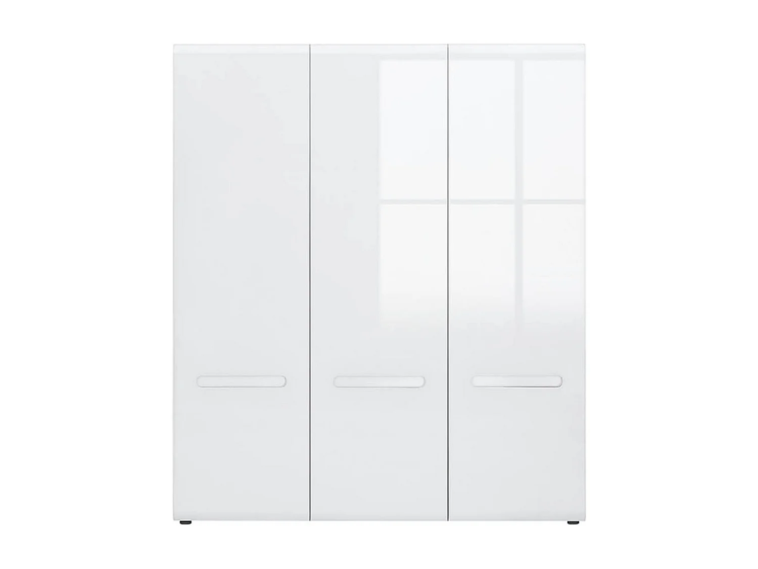 Armoire Placard à 4 portes ,coloris Blanc/Blanc haute brillance - Longueur 180 x Profondeur 57 x Hauteur 210 cm