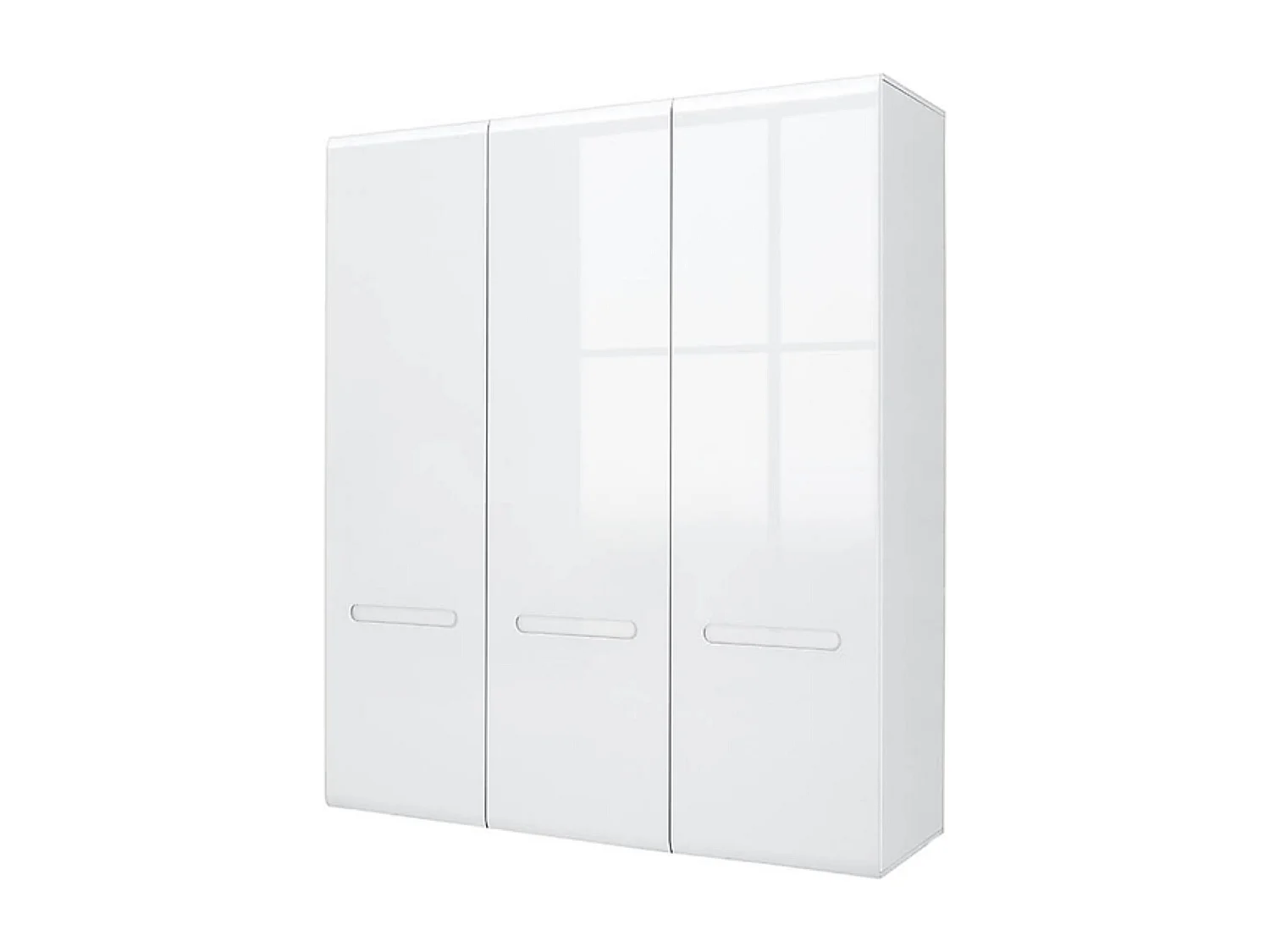 Armoire Placard à 4 portes ,coloris Blanc/Blanc haute brillance - Longueur 180 x Profondeur 57 x Hauteur 210 cm