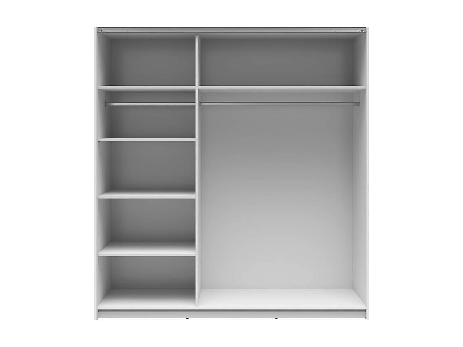 Armoire à 2 portes coulissante coloris Blanc brillant - Longueur 183 x Profondeur 60 x Hauteur 195,5 cm