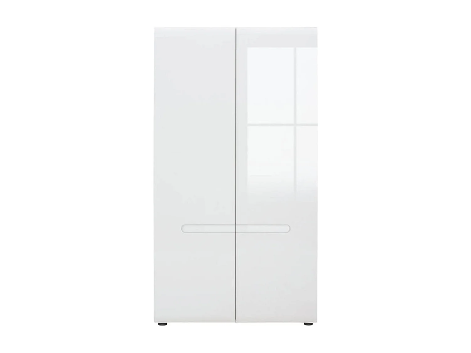 Armoire Placard de rangement à 2 portes ,coloris Blanc/Blanc haute brillance - Longueur 105 x Profondeur 57 x Hauteur 193 cm
