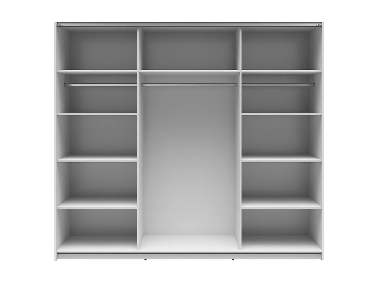 Armoire à 2 portes coulissante coloris Blanc brillant/Chêne sonoma - Longueur 220 x Profondeur 60 x Hauteur 195,5 cm