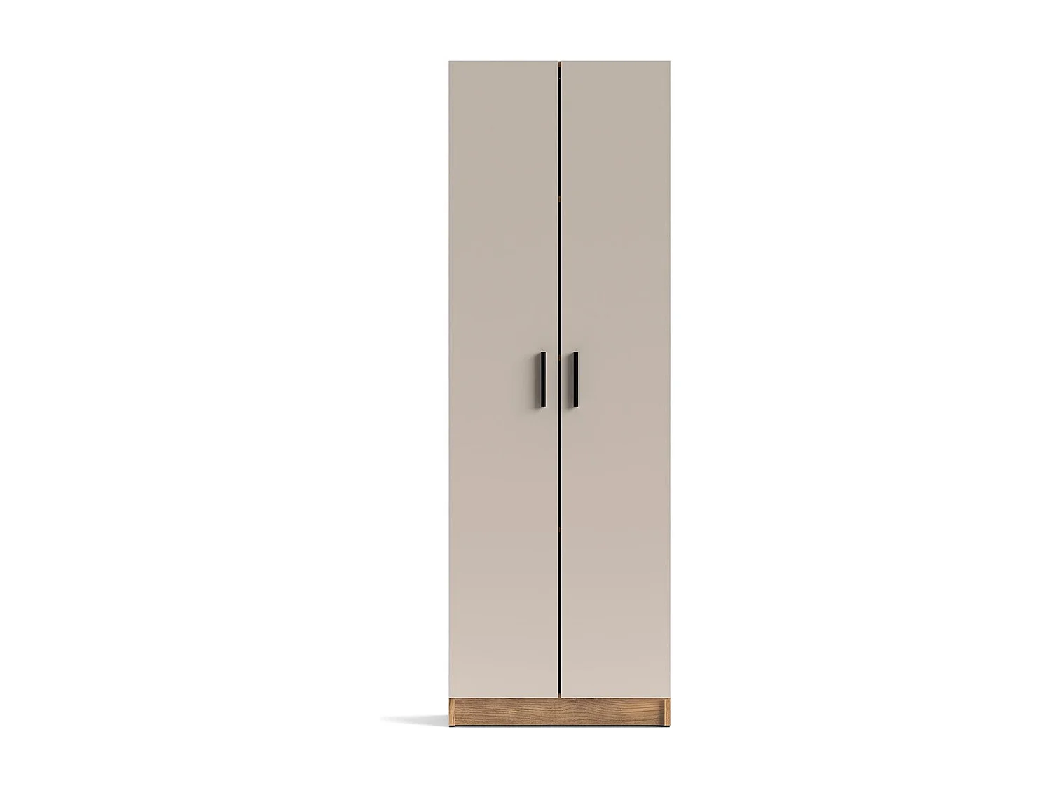 Armoire Placard meuble multifonctionnel à 2 portes et 4 étagères coloris Beige/chêne Mauvella - Longueur 60 x Hauteur 180 x Profondeur 34,4 cm