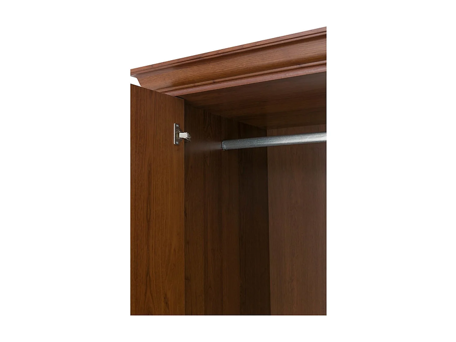 Armoire à deux portes avec tiroir, coloris châtaigne - Longueur 110 x Profondeur 65,5 x Hauteur 204,5 cm