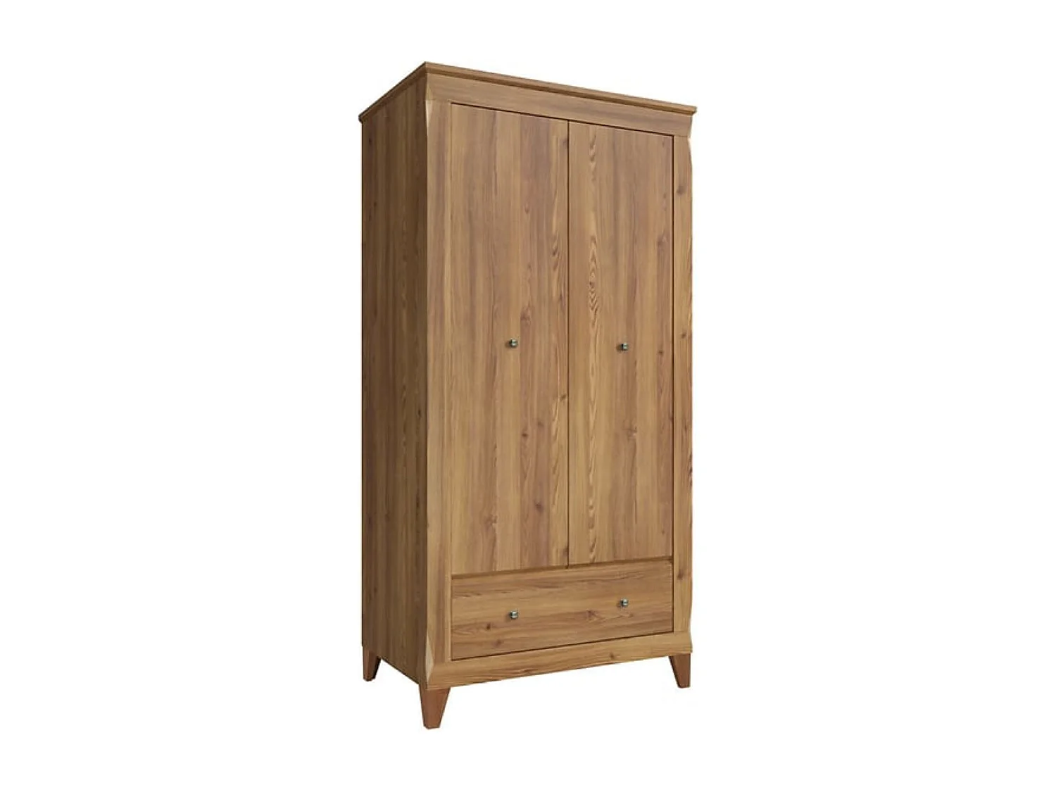 Armoire Placard de rangement à deux portes avec tiroir soft-close coloris Mélèze doré - Longueur 102 x Profondeur 63 x Hauteur 202 cm