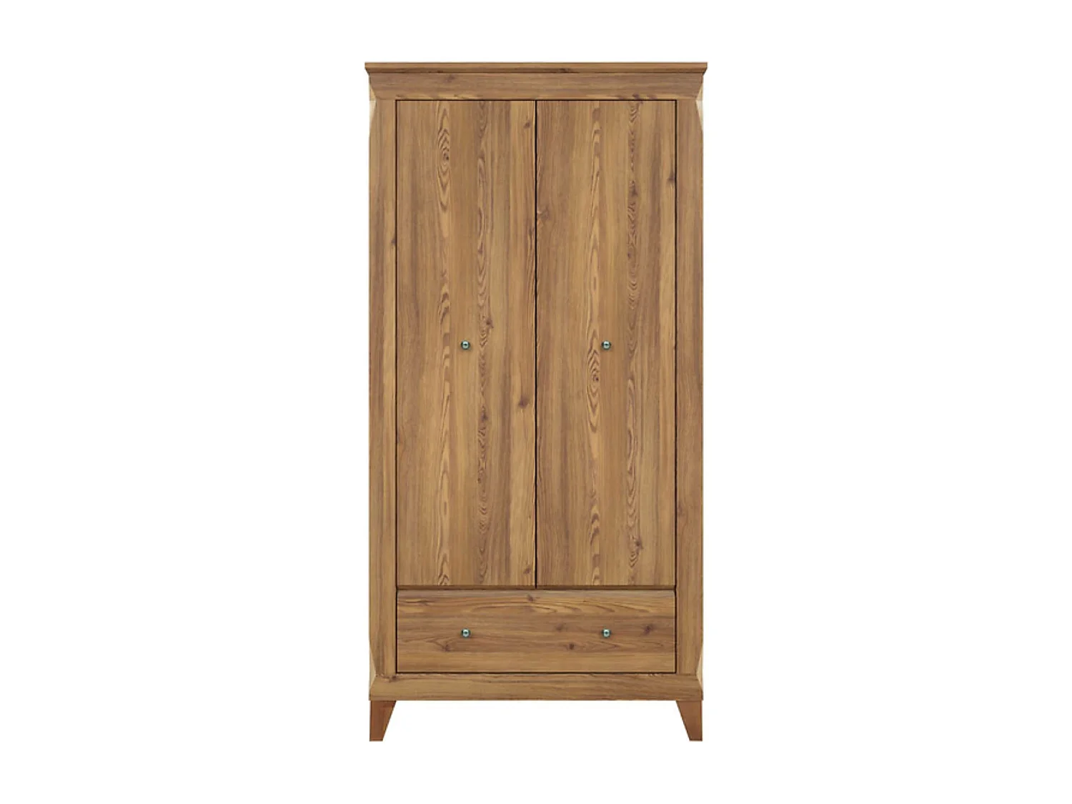 Armoire Placard de rangement à deux portes avec tiroir soft-close coloris Mélèze doré - Longueur 102 x Profondeur 63 x Hauteur 202 cm