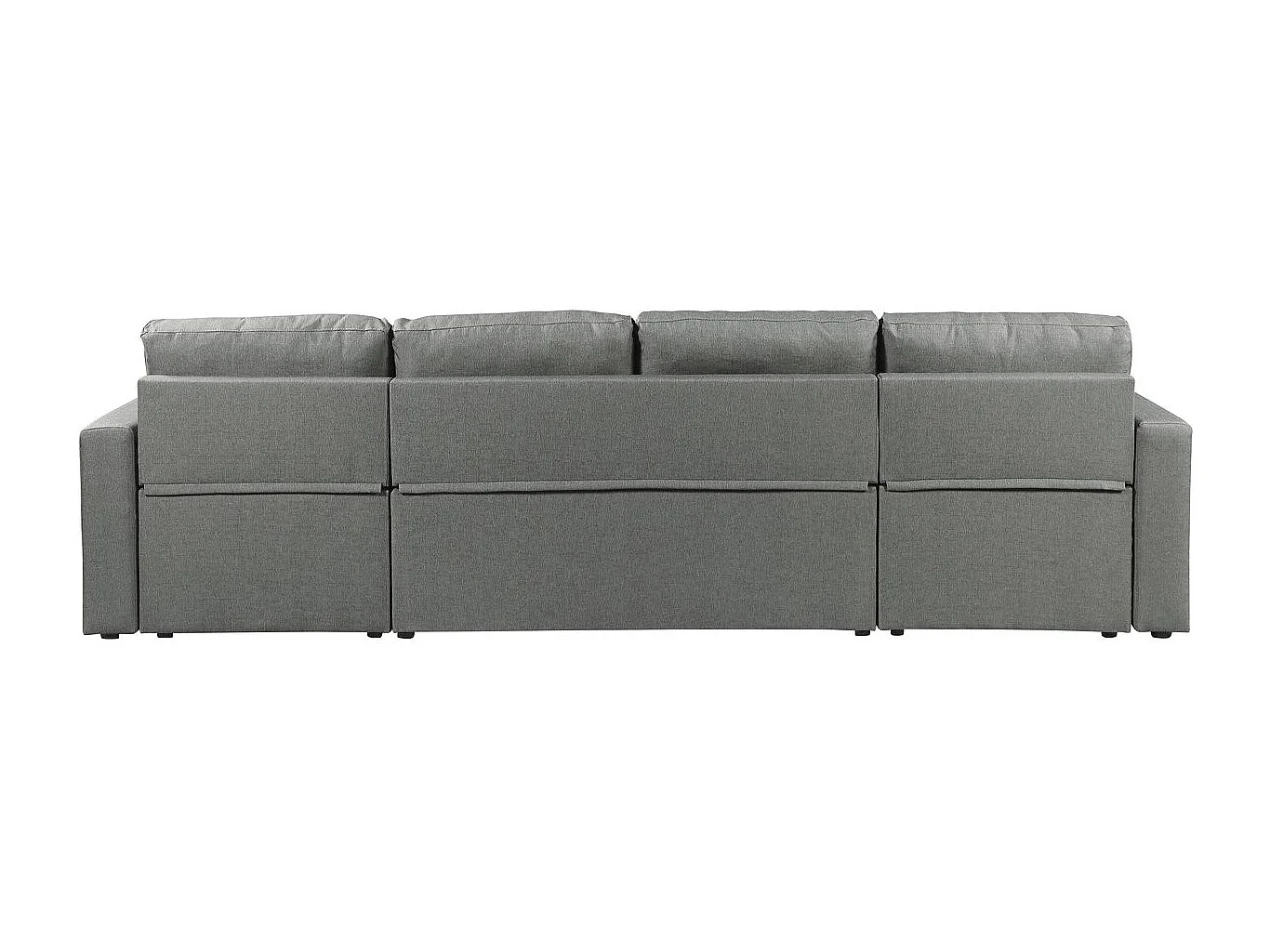 Canapé panoramique convertible en tissu "Alain" - 4 places - Gris