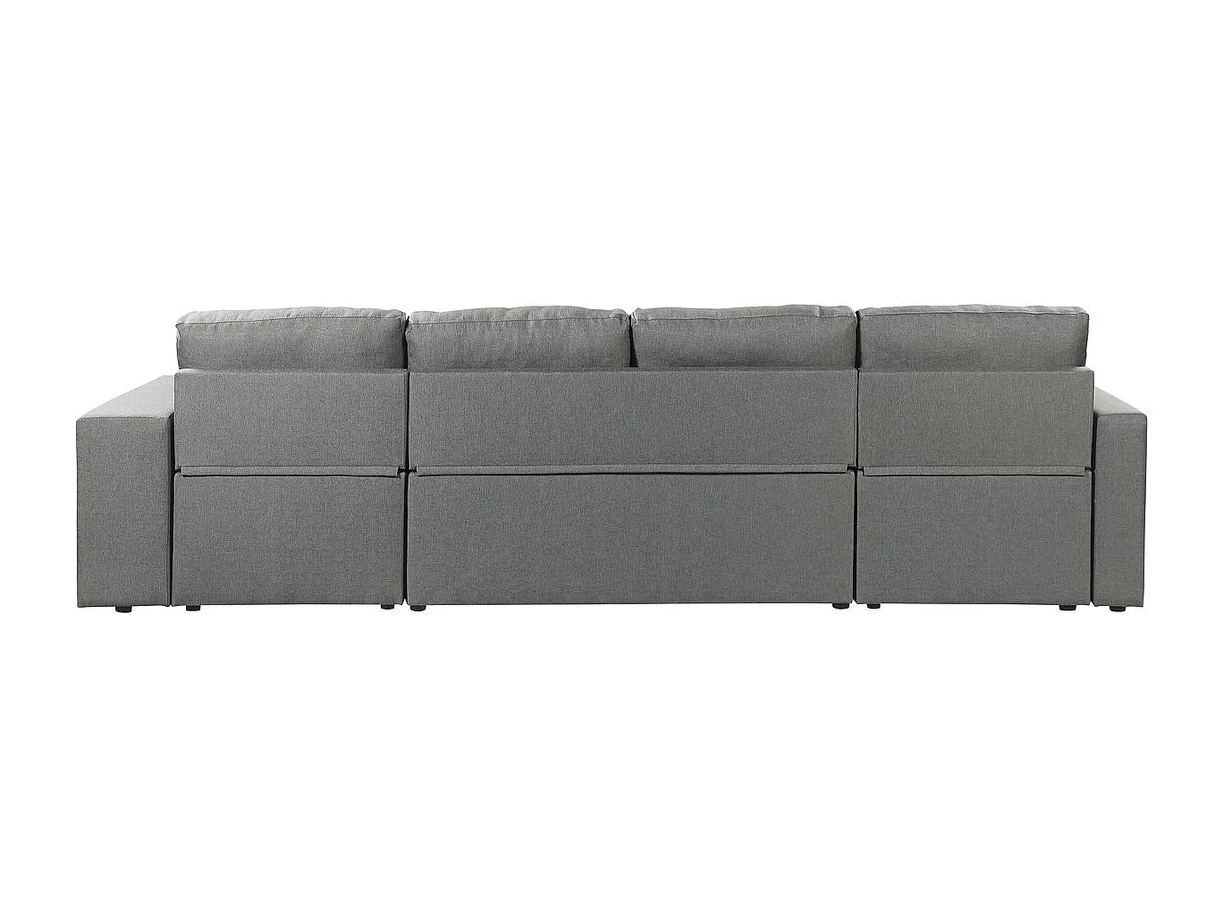 Canapé panoramique convertible en tissu "Axel" - 4 places - Gris