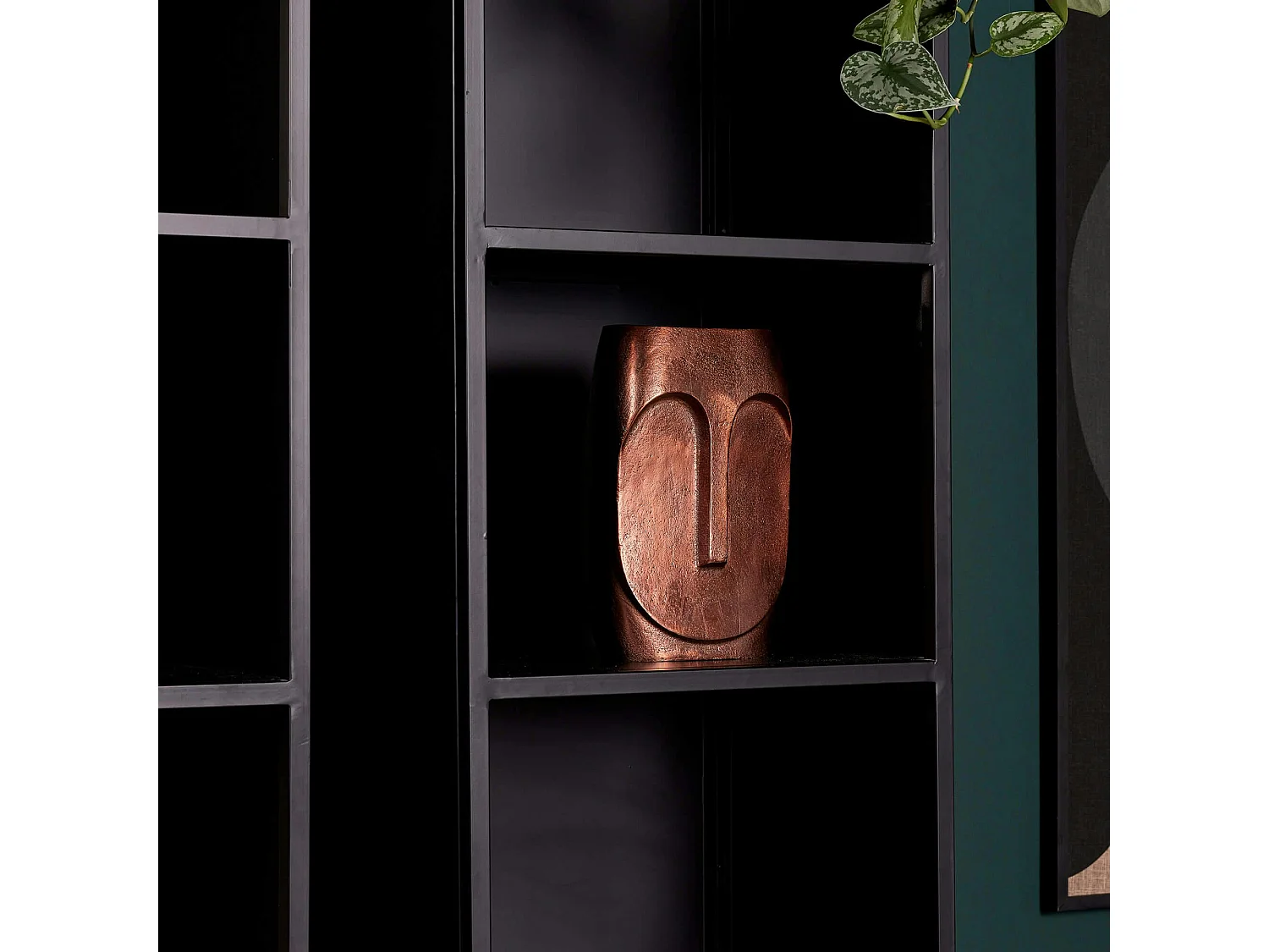 Colonne de salon bois et métal 1 porte ALMA