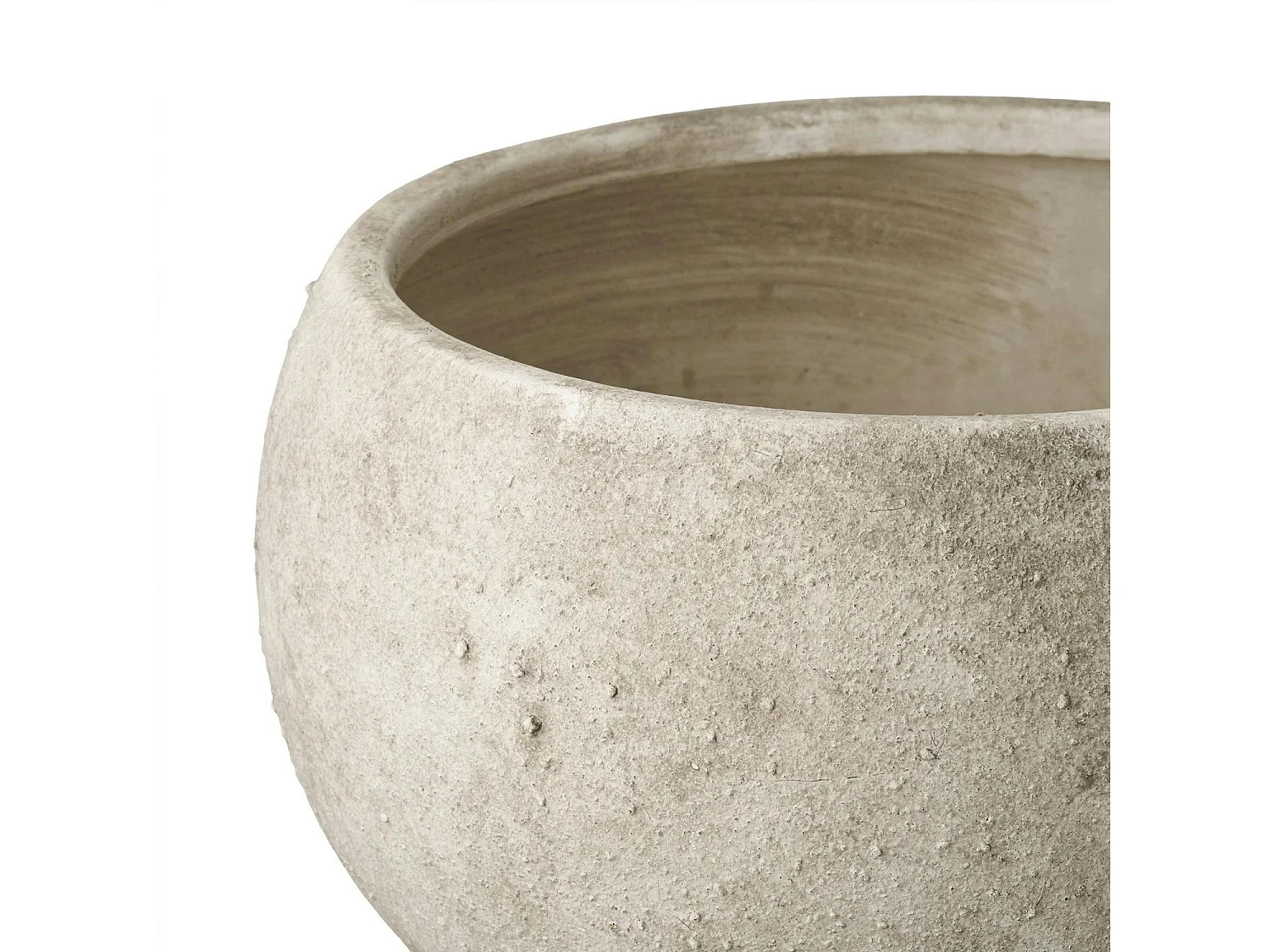 Cache-pot intérieur rond effet pierre naturelle grise H 19, 5 cm