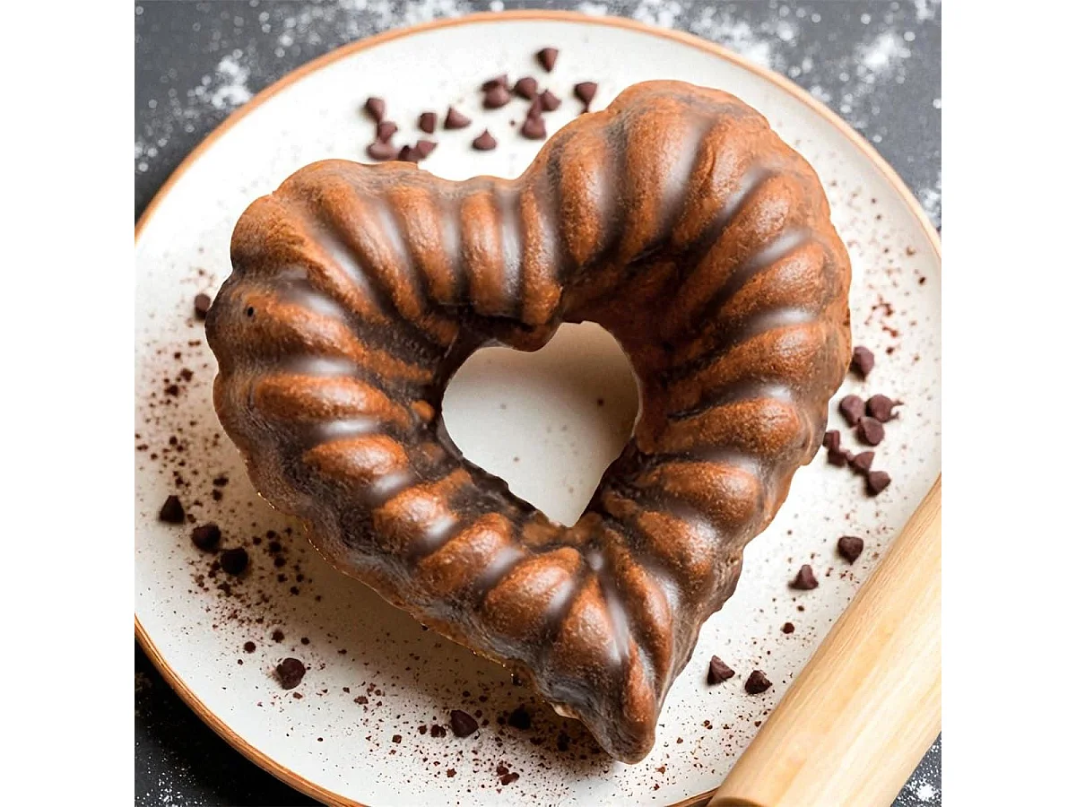 Moule à gâteau en silicone forme coeur 10 parts