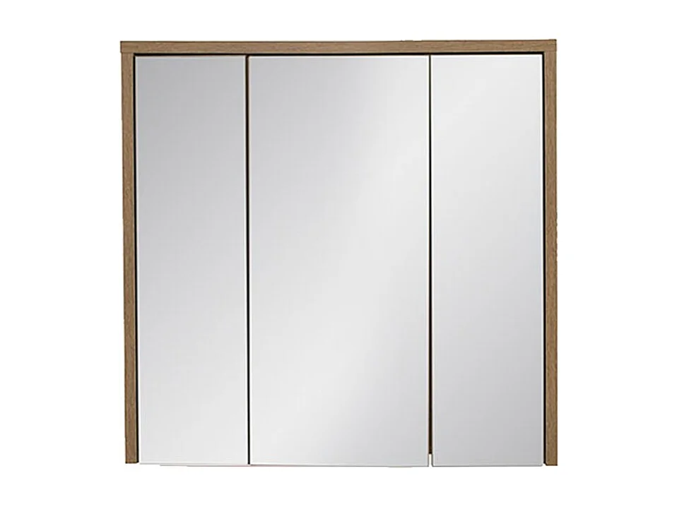 Meuble de rangement GABI 80 cm – 3 portes miroir – Finition ardoise et bois – À suspendre