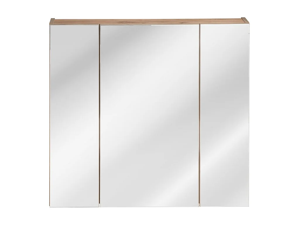 Meuble de rangement NALYA 75 cm – Chêne clair – 3 portes avec miroirs suspendu