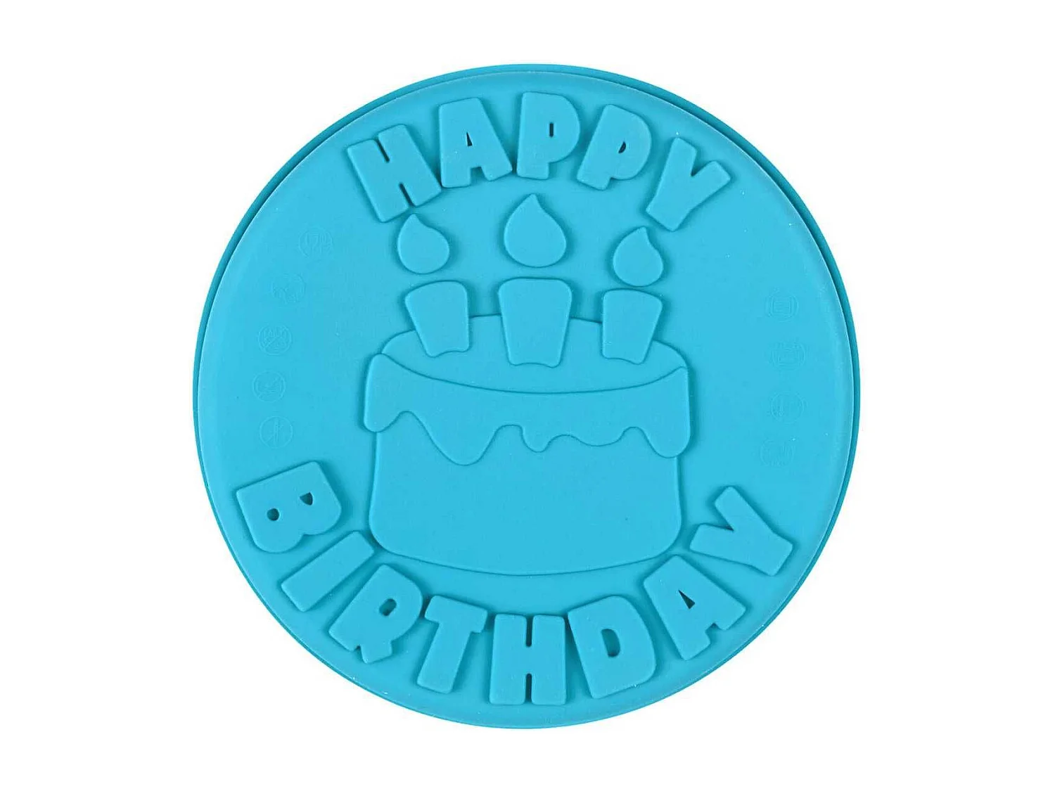 Moule à gâteau en silicone empreinte texte "Happy Birthday" 12 parts